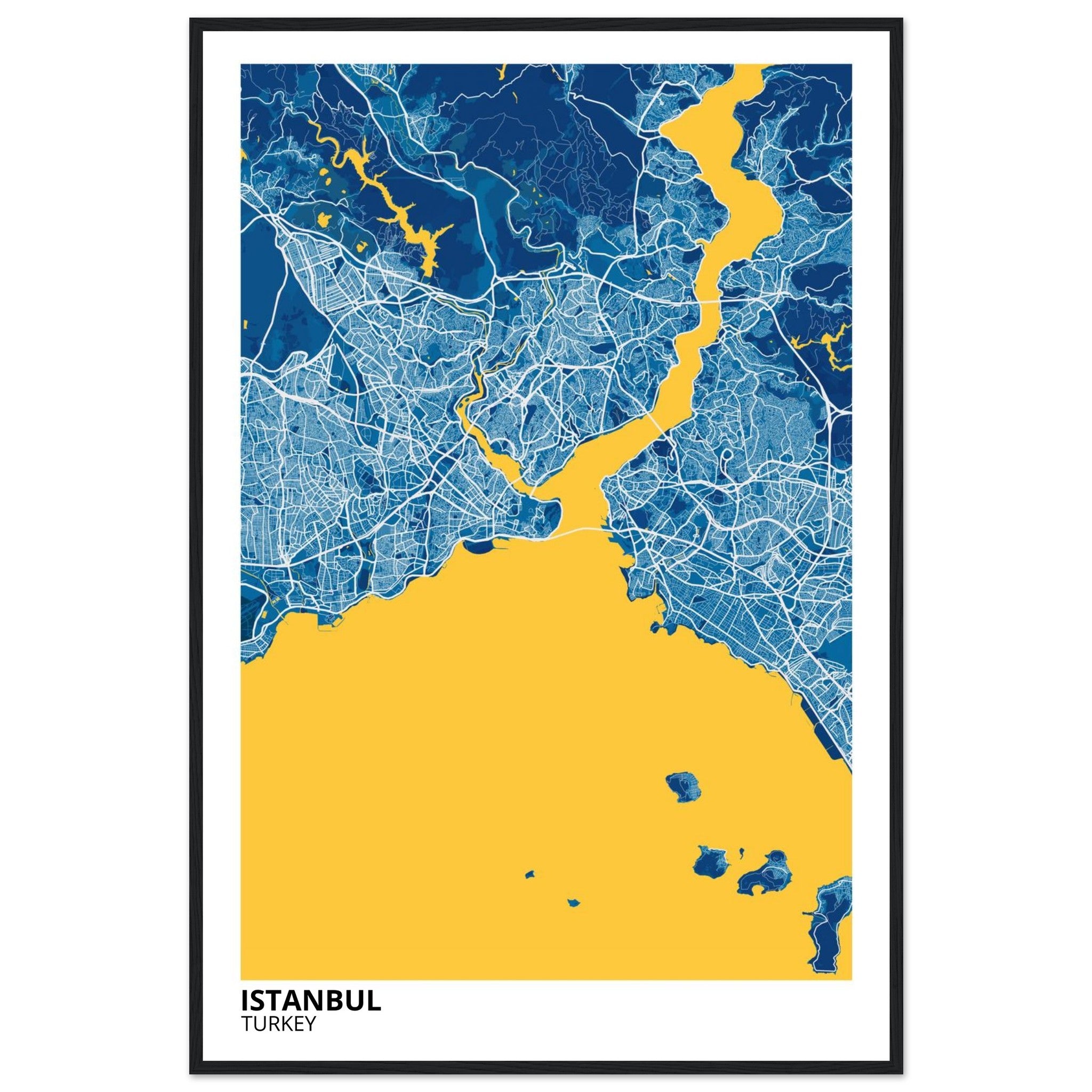 istanbul turkey map poster print