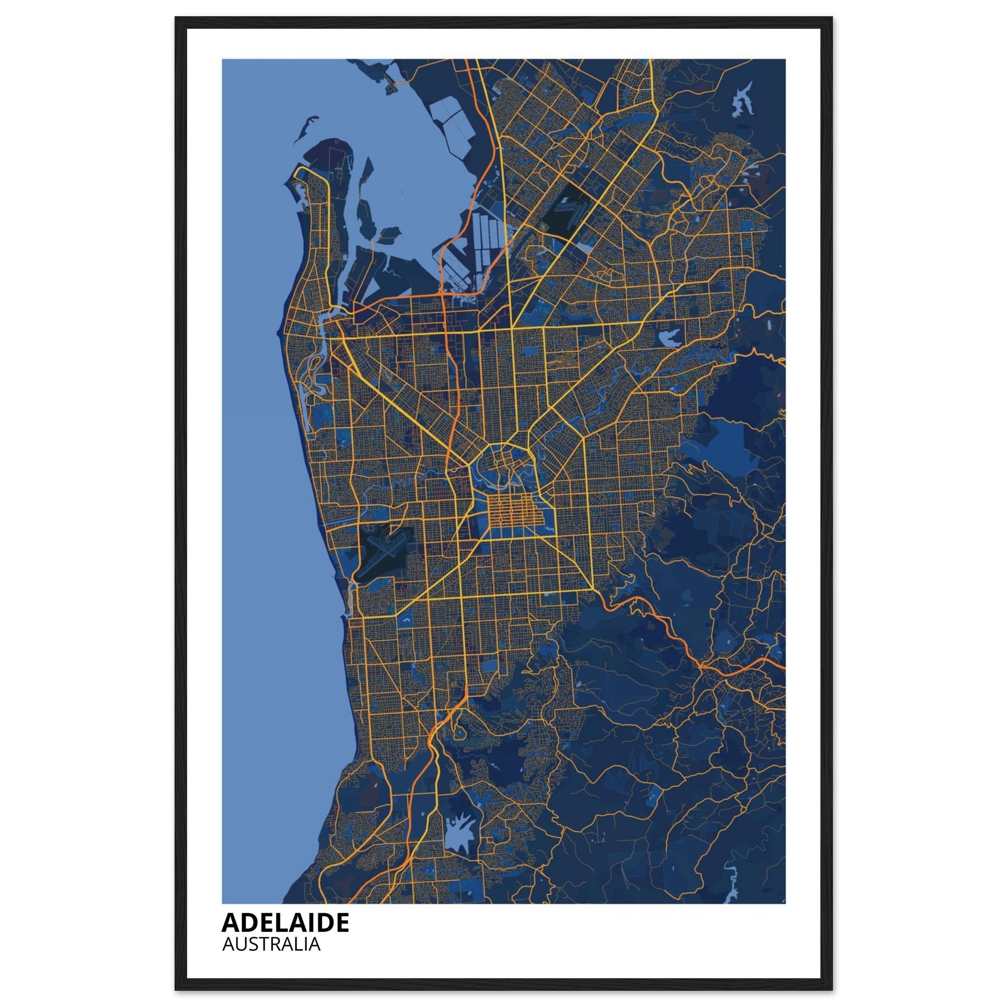 Adelaide Australia City Map Poster | Custom Map Art Print - Ink And Atlas