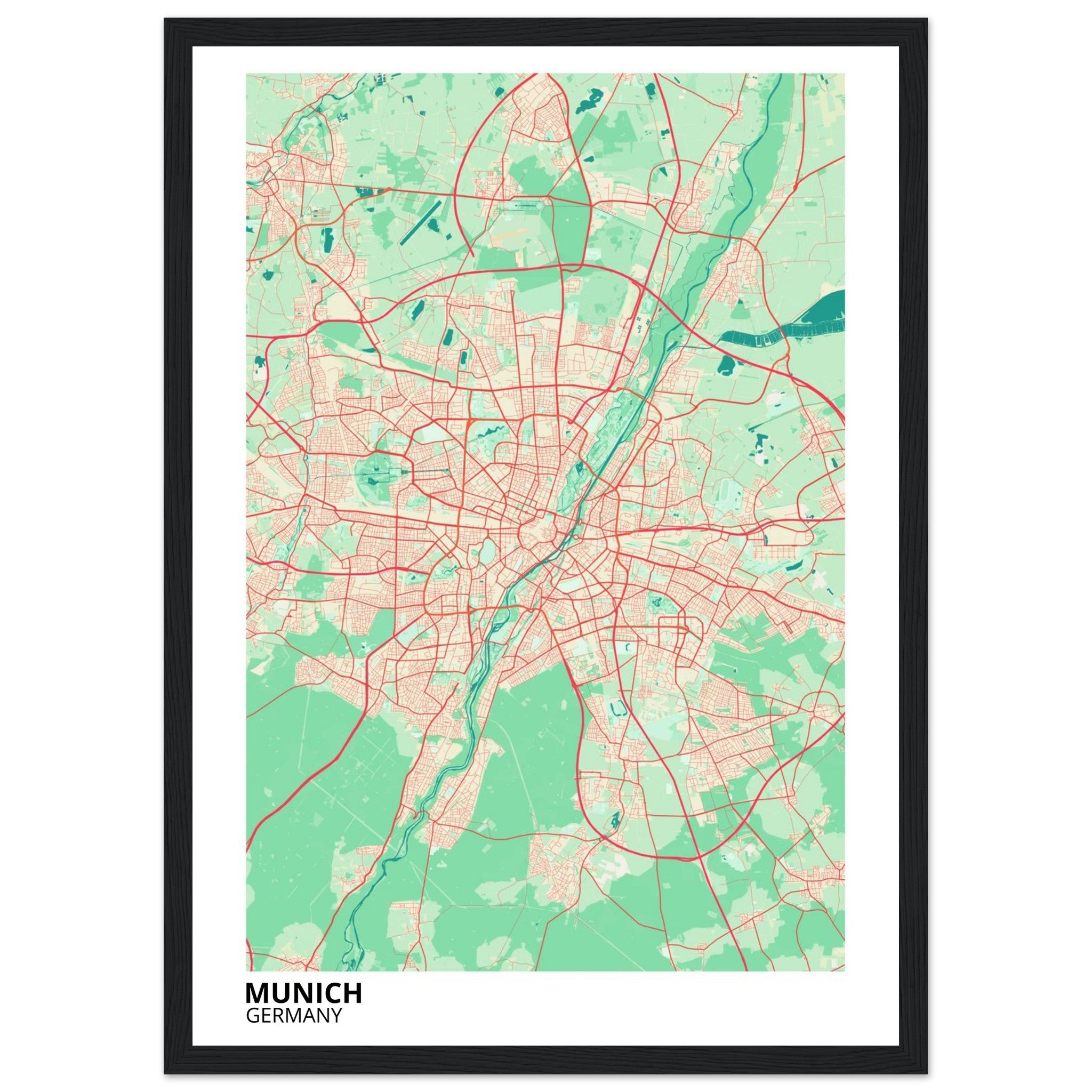 Munich Germany City Map Poster | Custom Map Art Print - Ink And Atlas