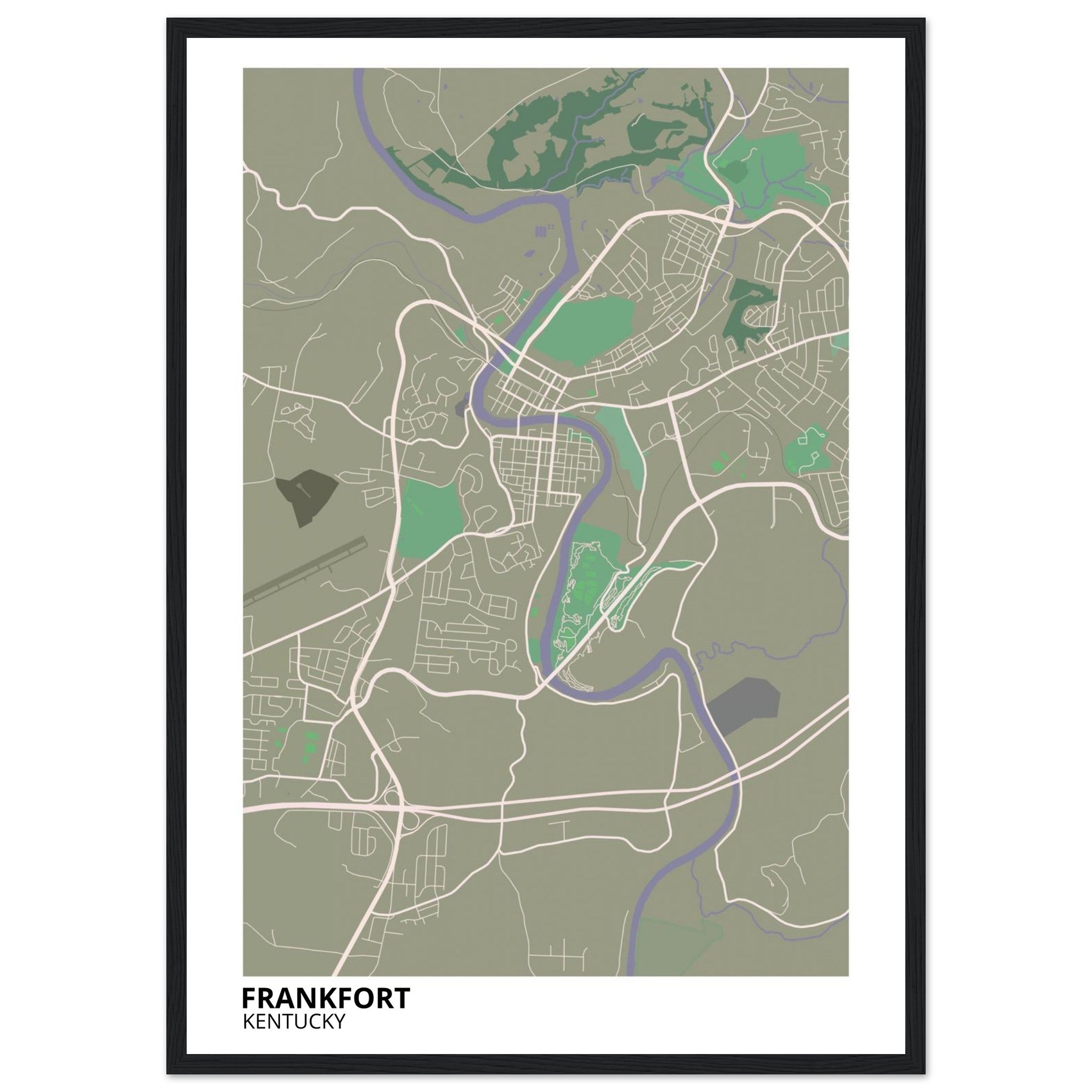 frankfort map poster print