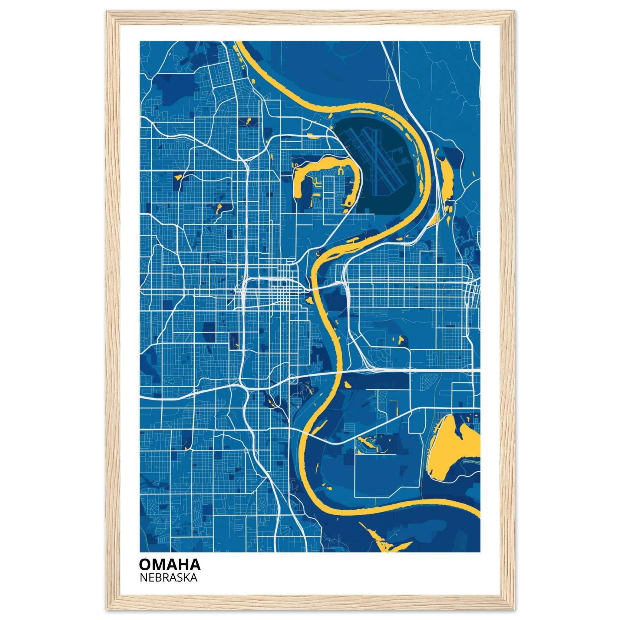 omaha map poster print