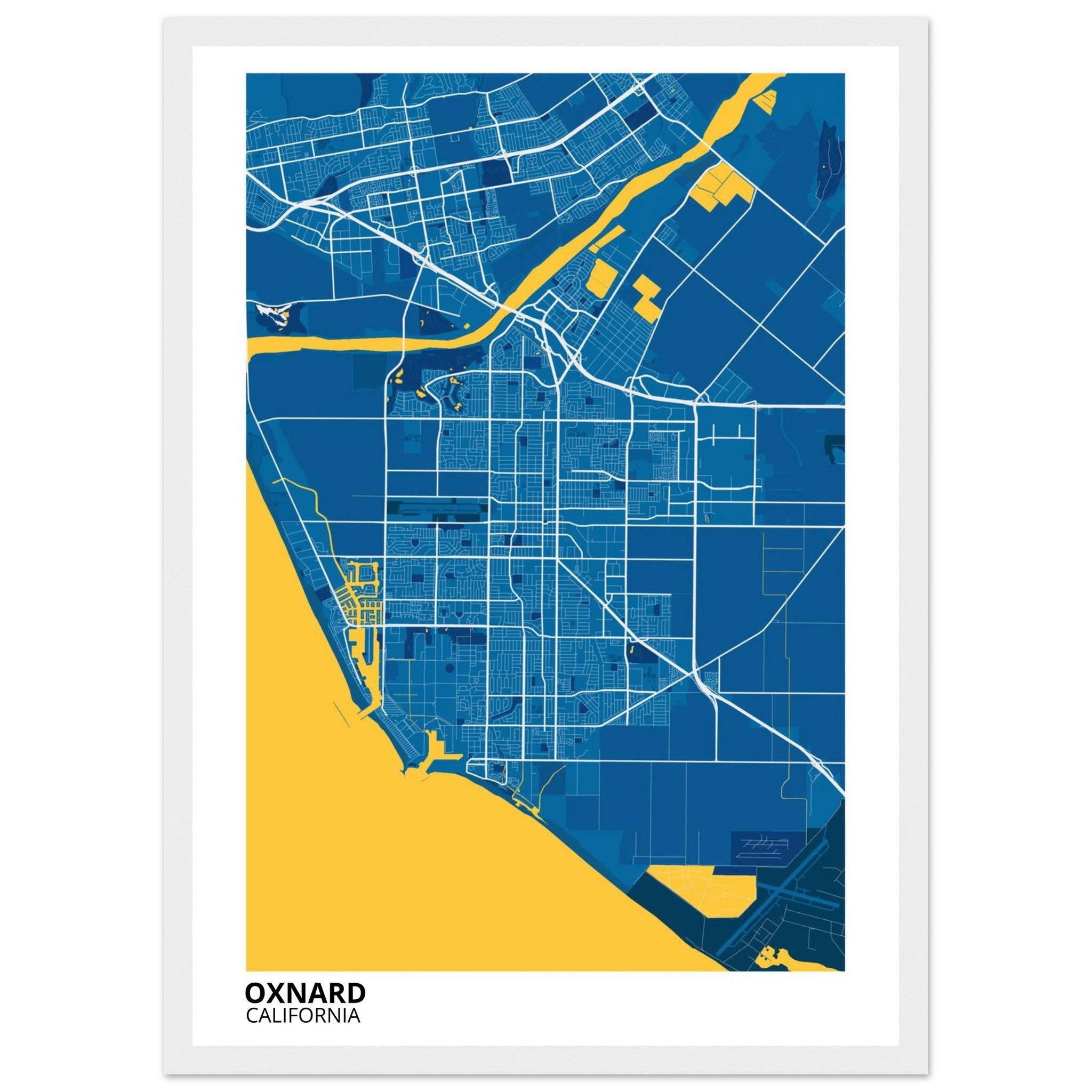 Oxnard California City Map Poster | Custom Map Art Print - Ink And Atlas