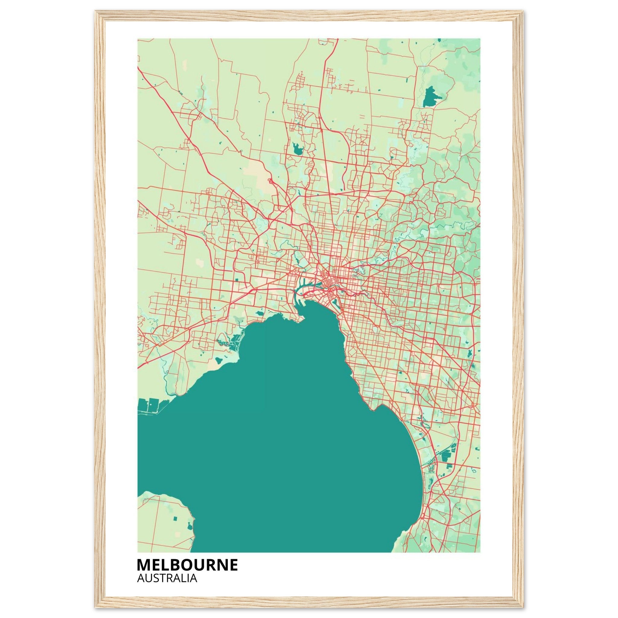 Melbourne Australia City Map Poster | Custom Map Art Print - Ink And Atlas