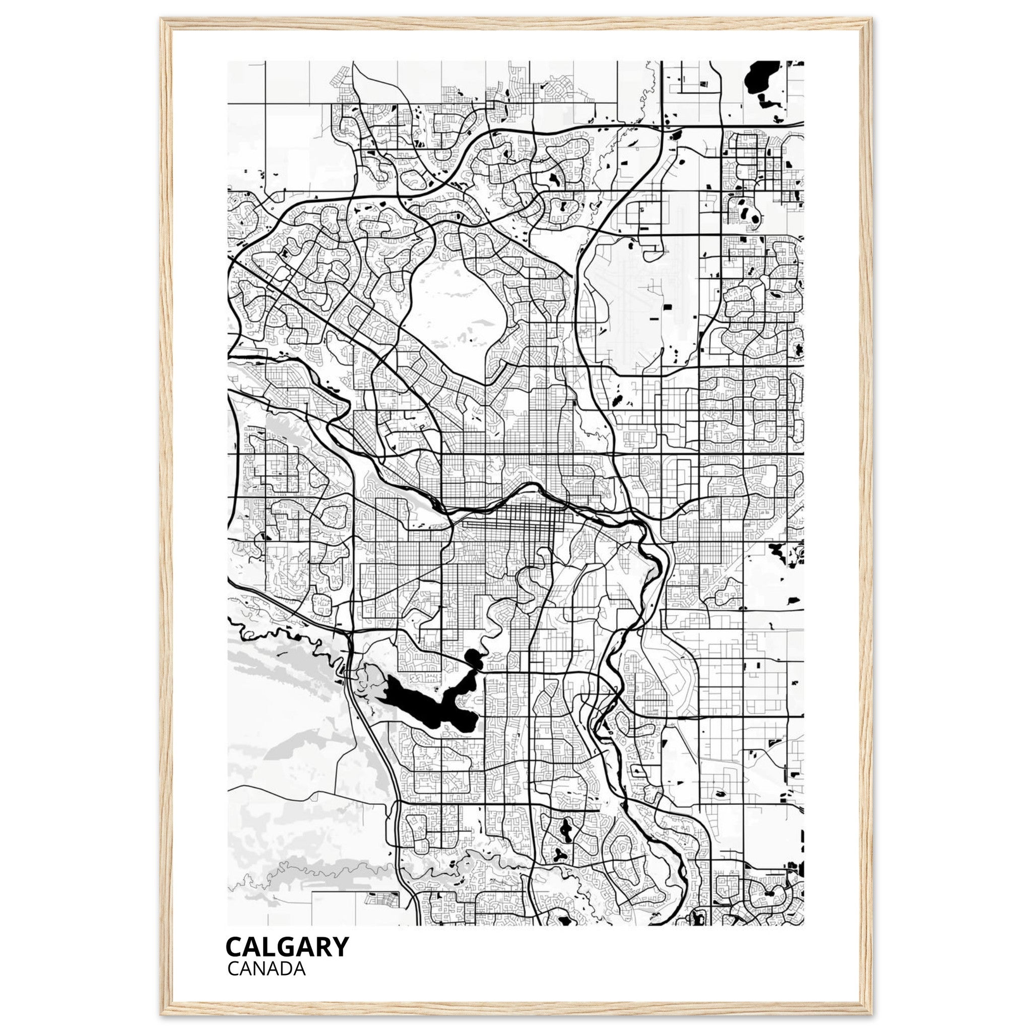 Calgary Canada City Map Poster | Custom Map Art Print - Ink And Atlas
