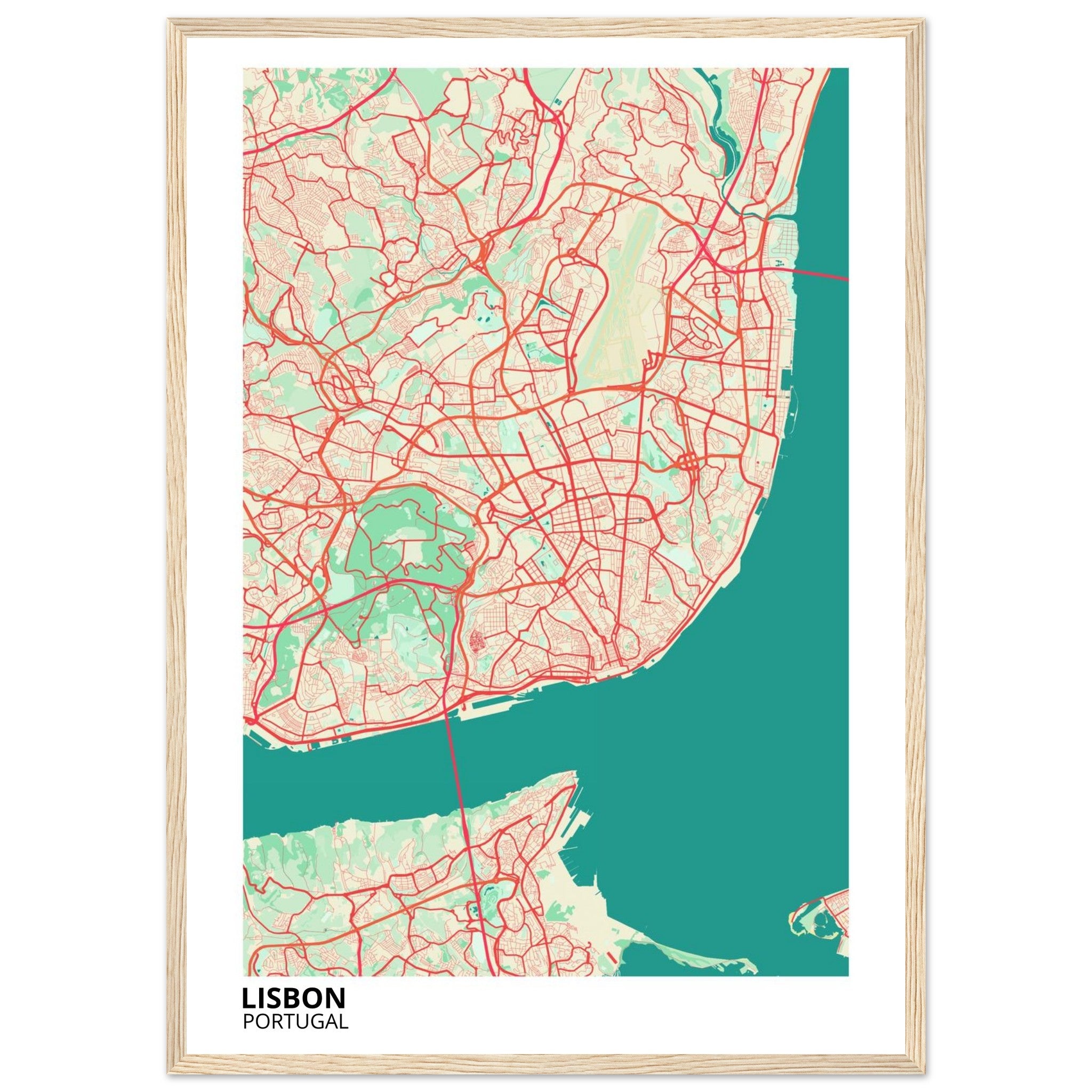 Lisbon Portugal City Map Poster | Custom Map Art Print - Ink And Atlas