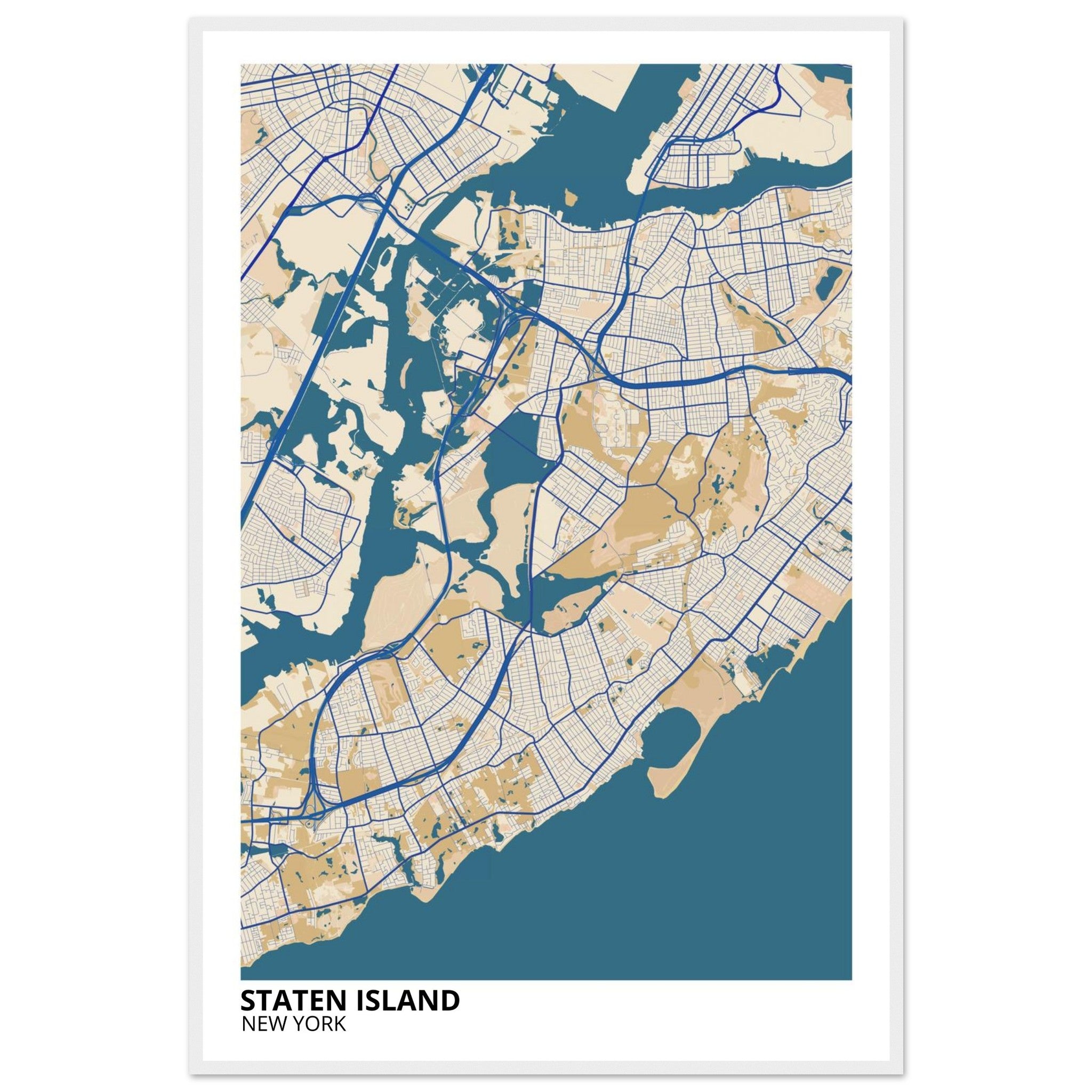 staten island map poster print