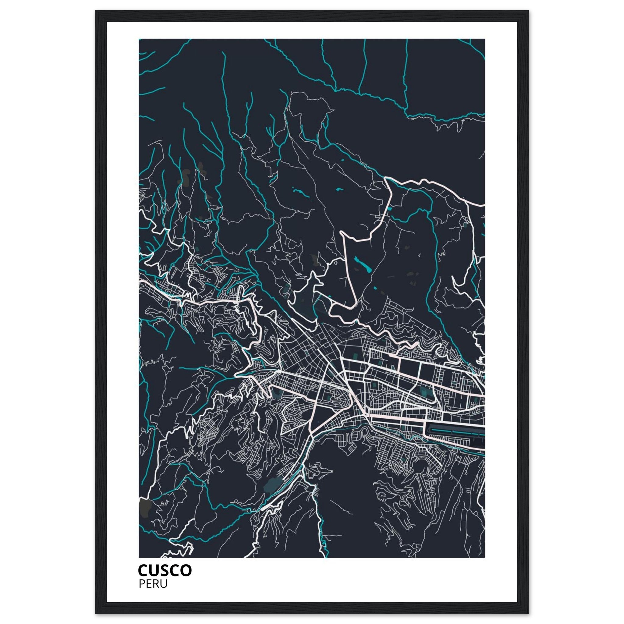 Cusco Peru City Map Poster | Custom Map Art Print - Ink And Atlas