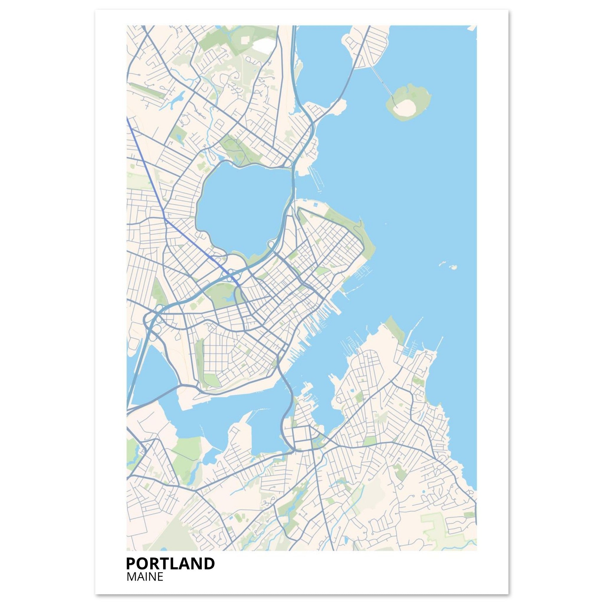 Portland Maine City Map Poster | Custom Map Art Print - Ink And Atlas