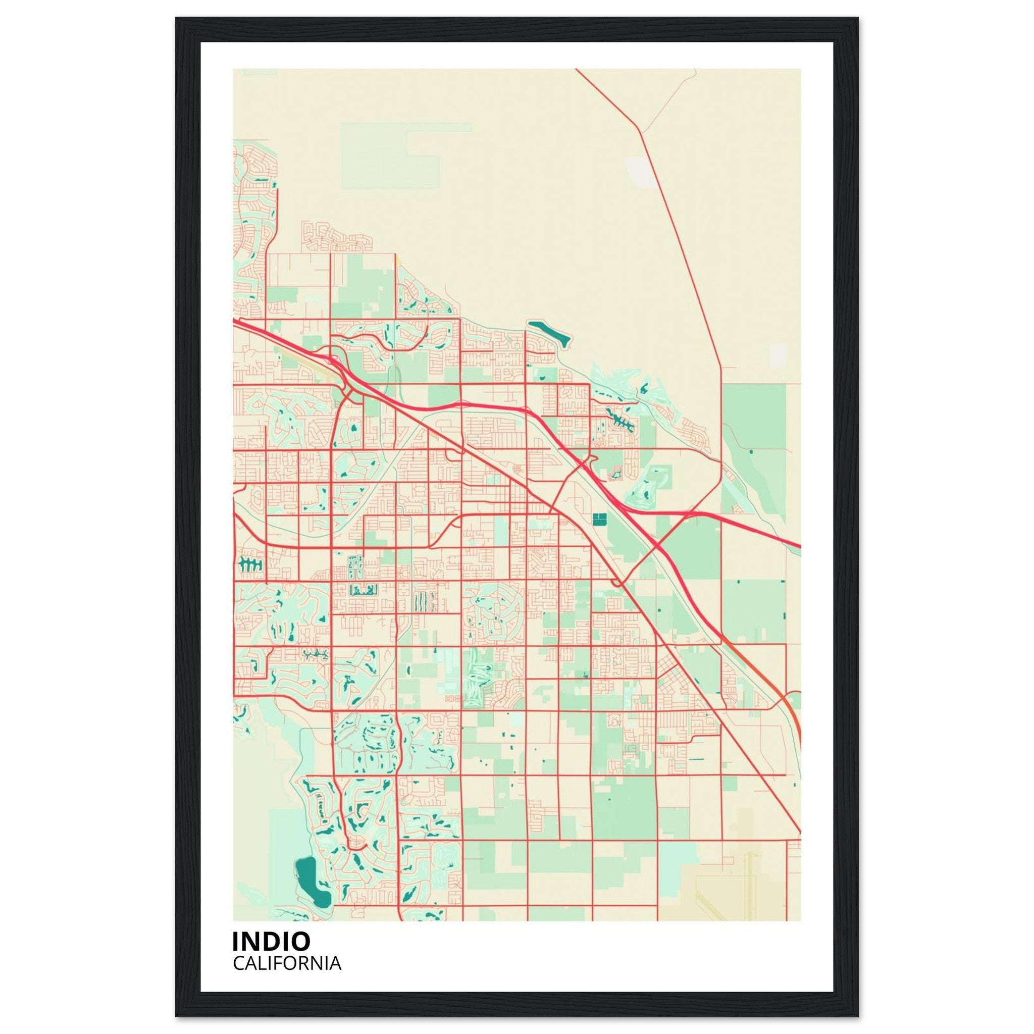 Indio California City Map Poster | Custom Map Art Print - Ink And Atlas