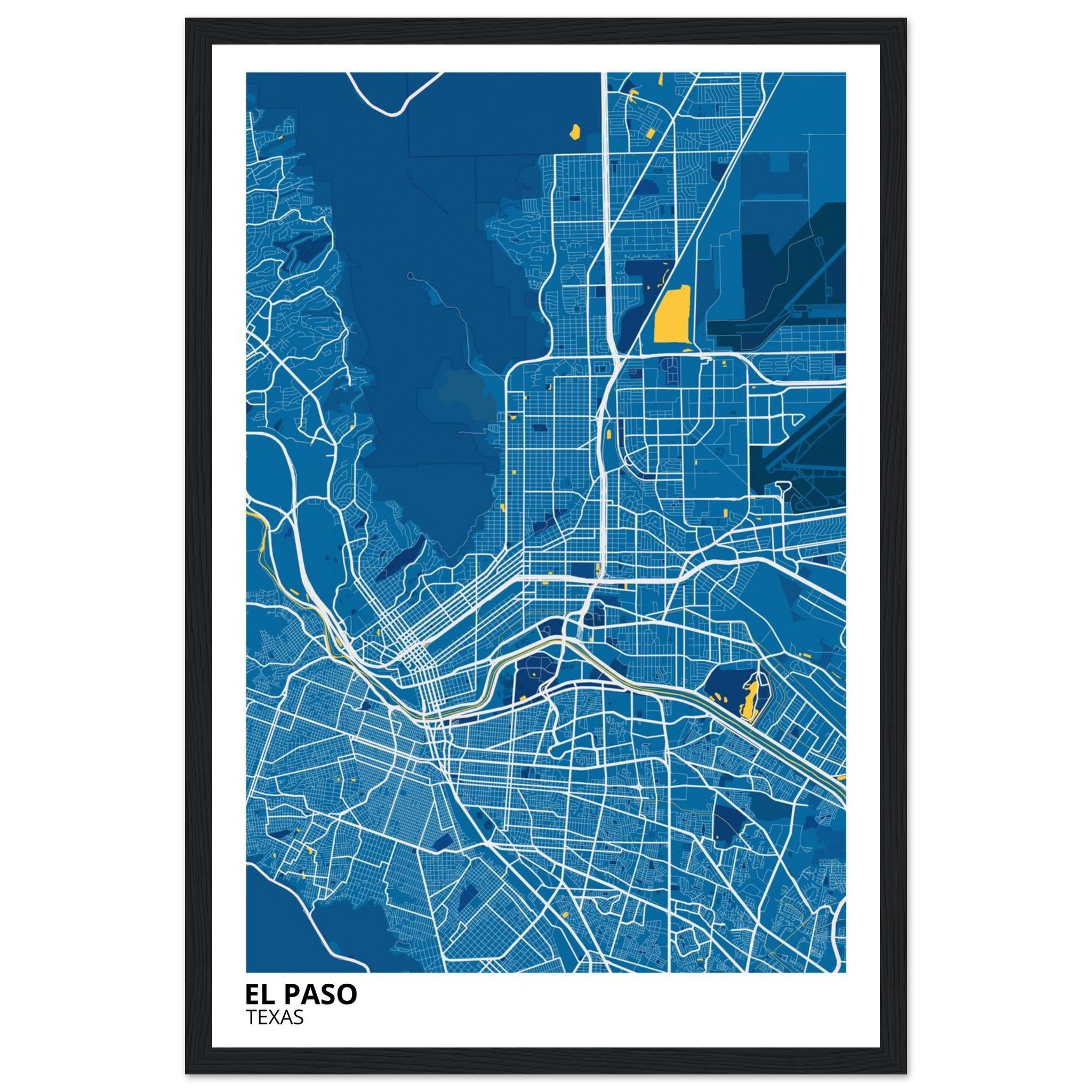 El Paso Texas City Map Poster | Custom Map Art Print - Ink And Atlas