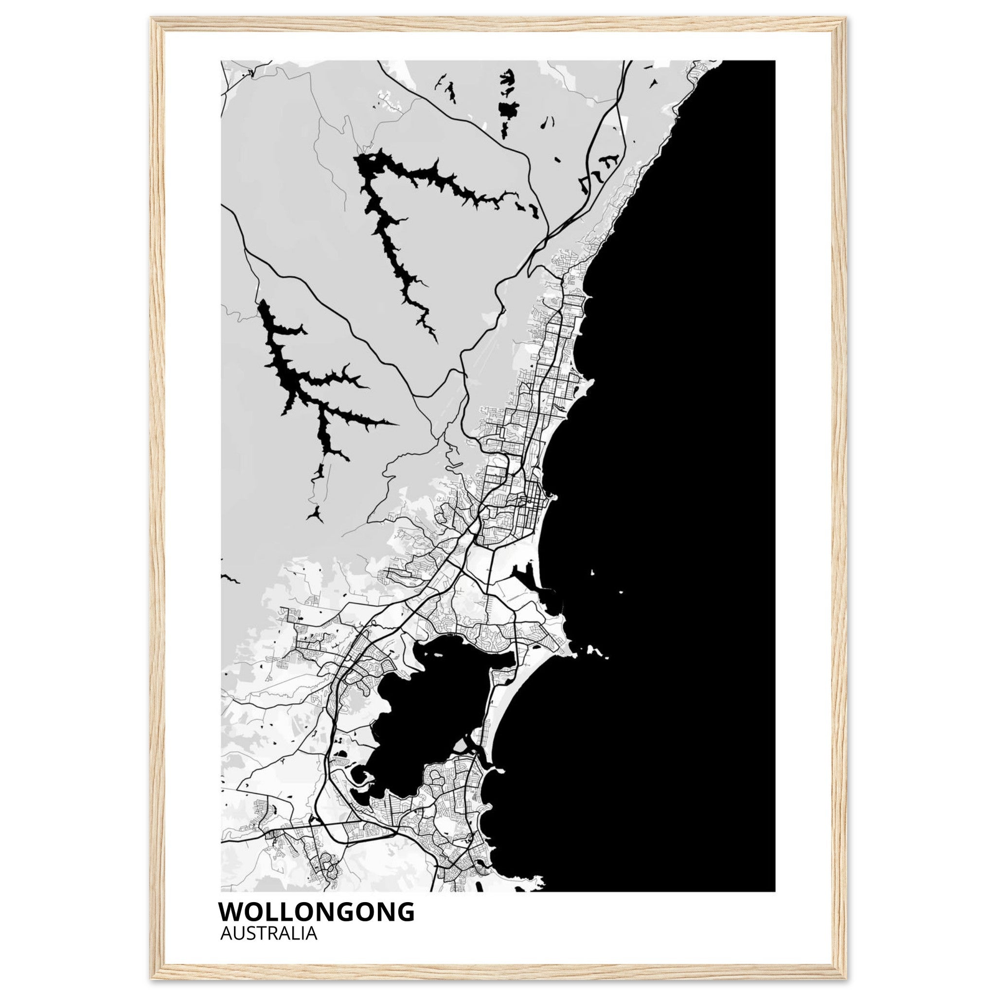 Wollongong Australia City Map Poster | Custom Map Art Print - Ink And Atlas
