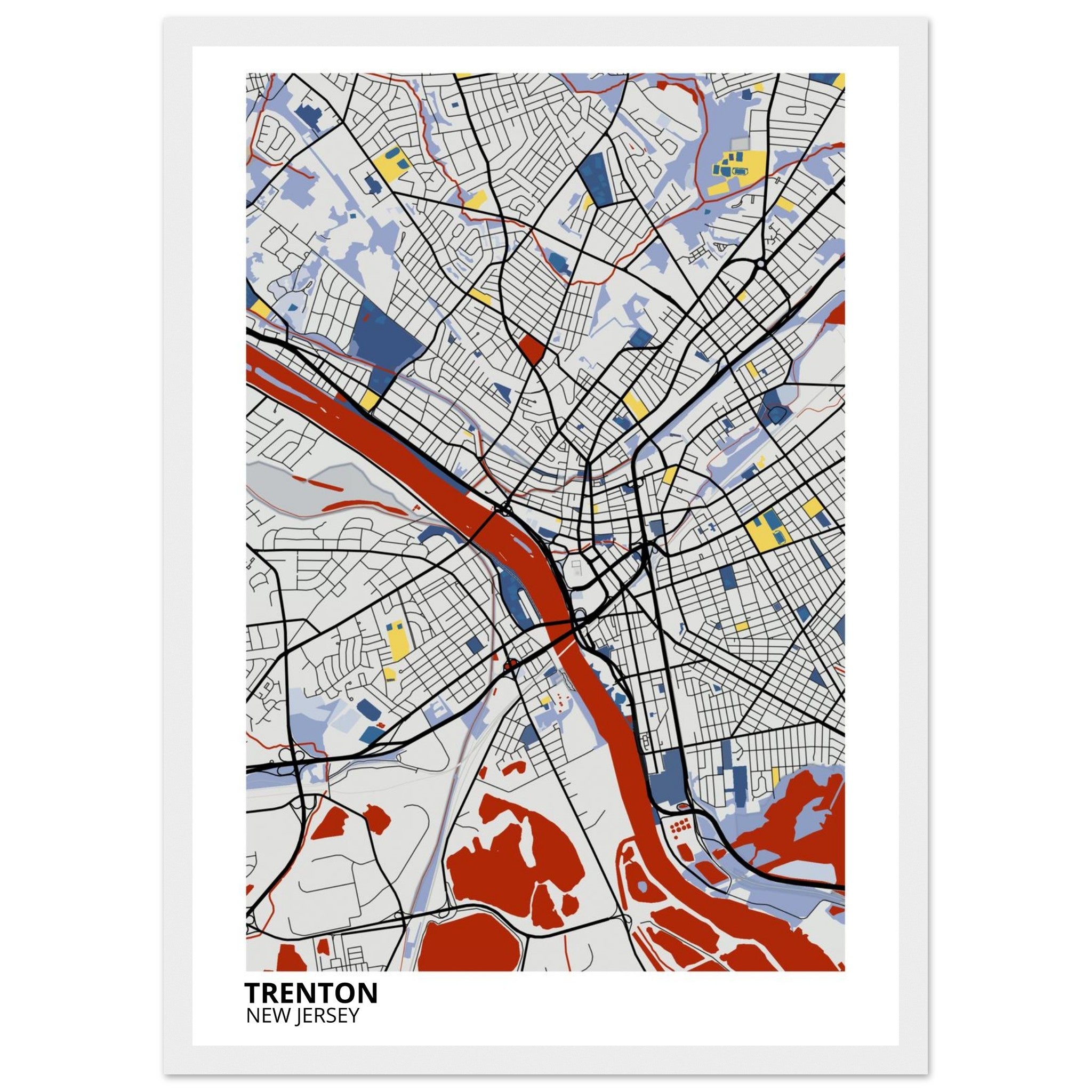 trenton map poster print
