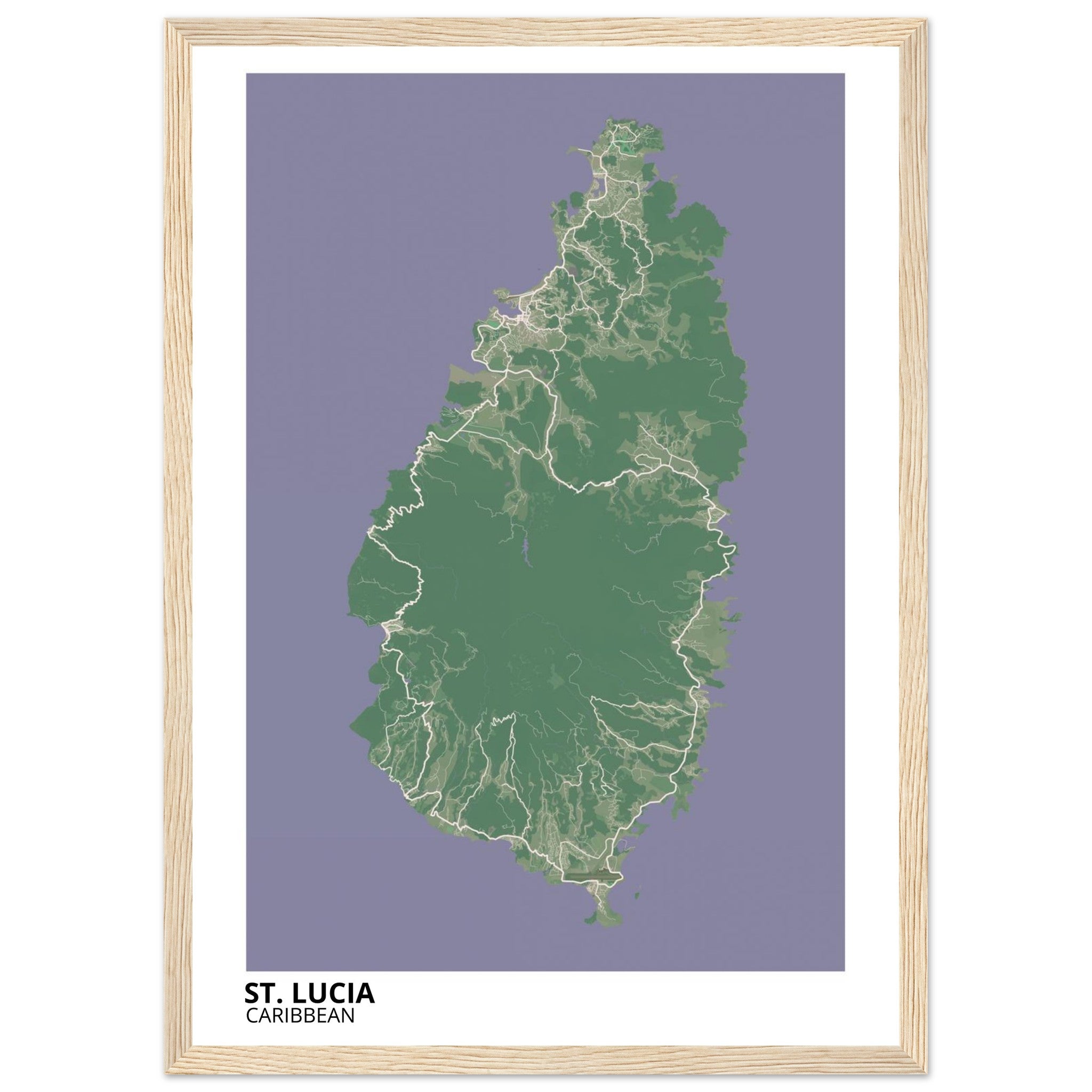 St. Lucia Caribbean City Map Poster | Custom Map Art Print - Ink And Atlas