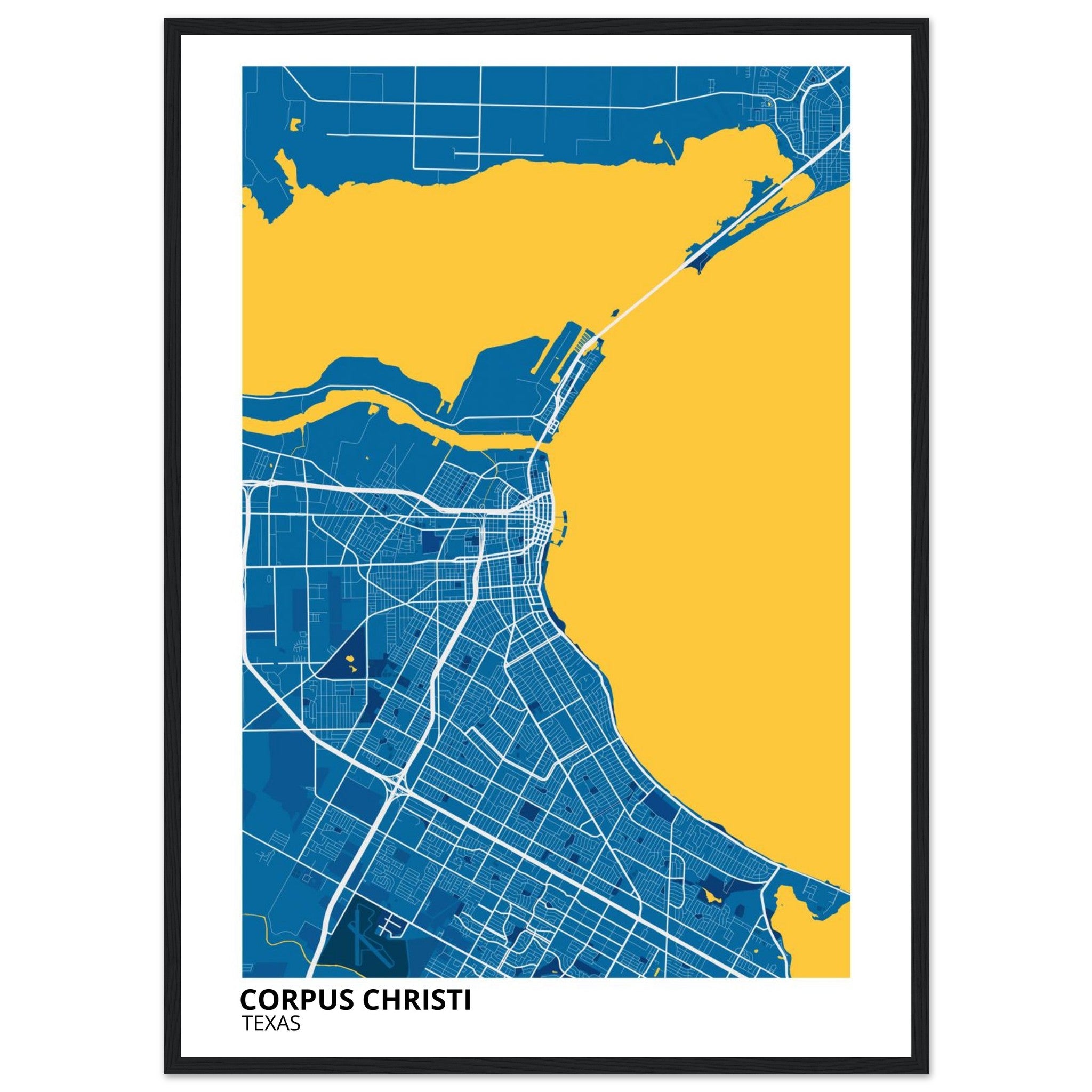 Corpus Christi Texas City Map Poster | Custom Map Art Print - Ink And Atlas