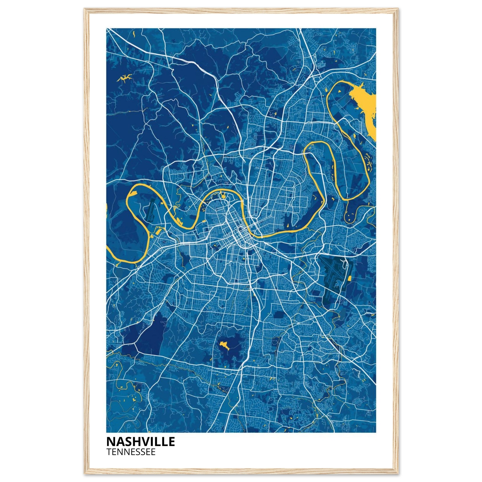 nashville map poster print
