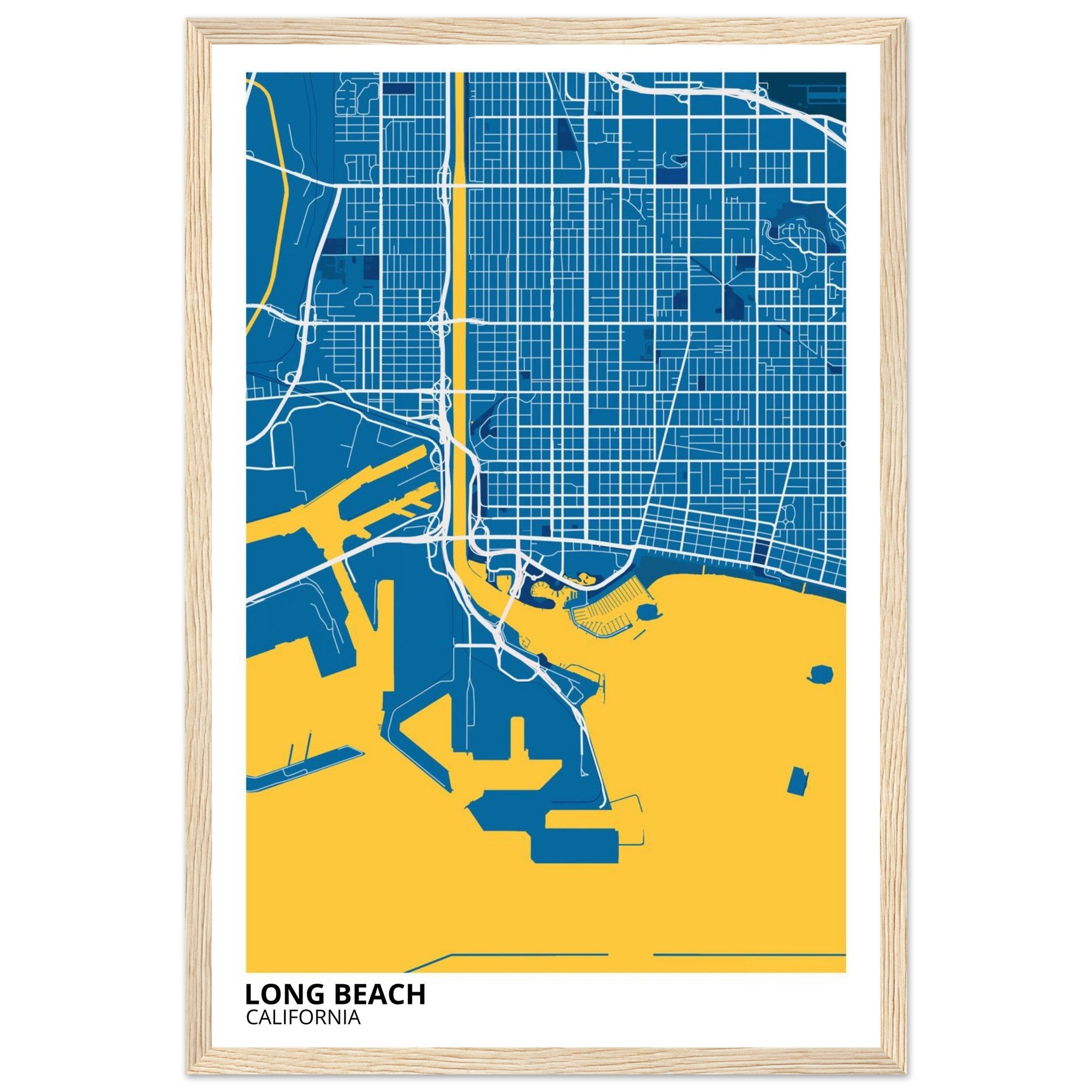 long beach map poster print