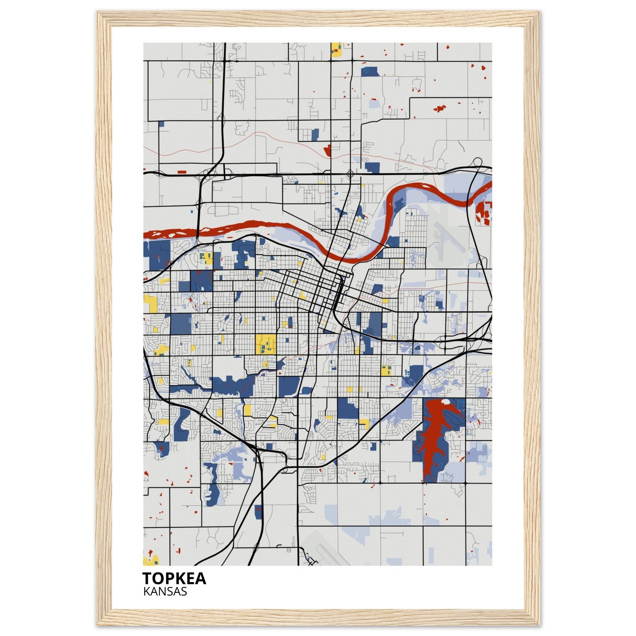 topeka map poster print