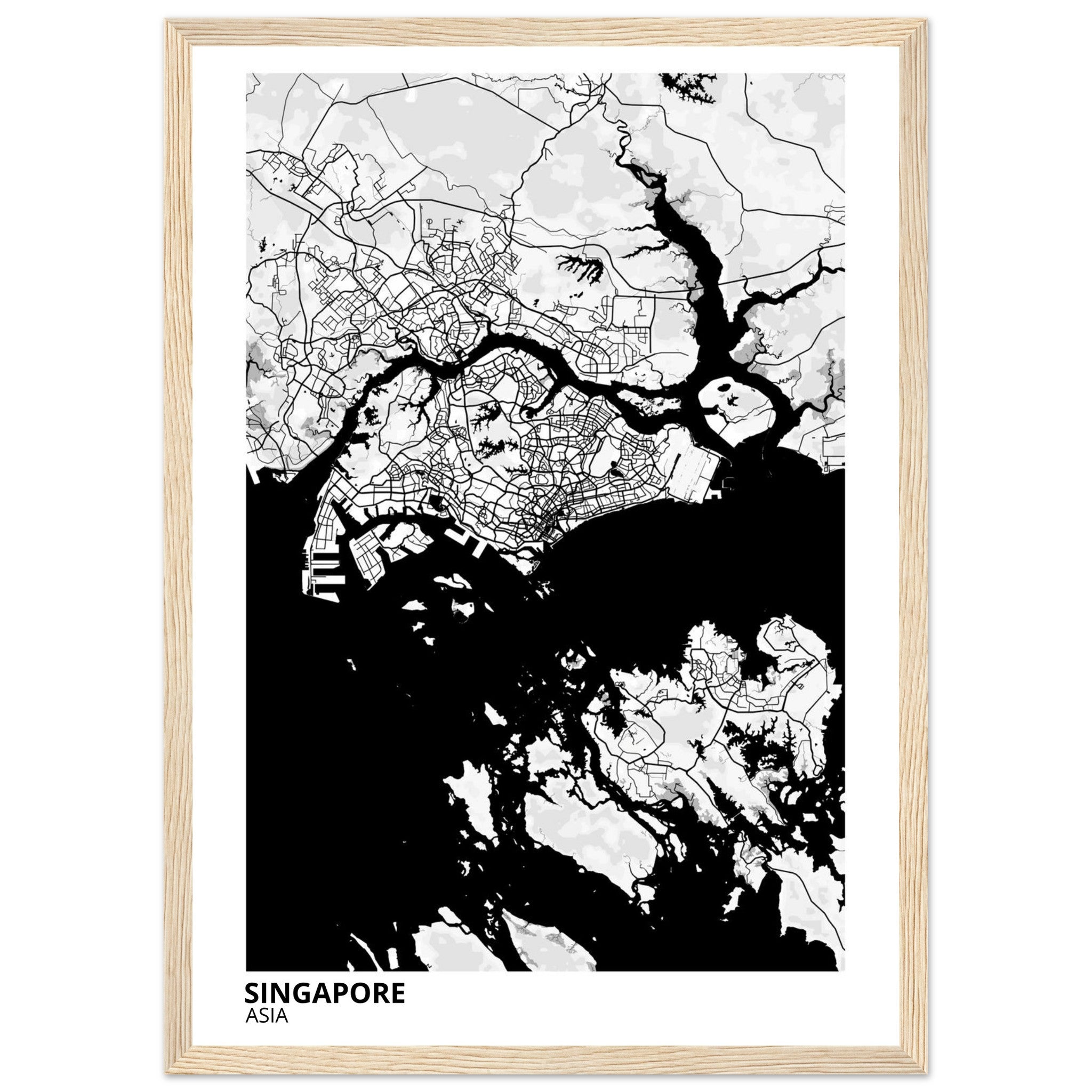 Singapore City Map Poster | Custom Map Art Print - Ink And Atlas