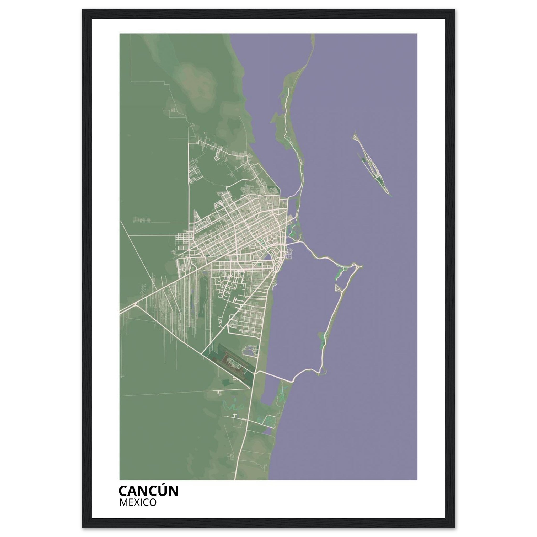 Cancun Mexico City Map Poster | Custom Map Art Print - Ink And Atlas