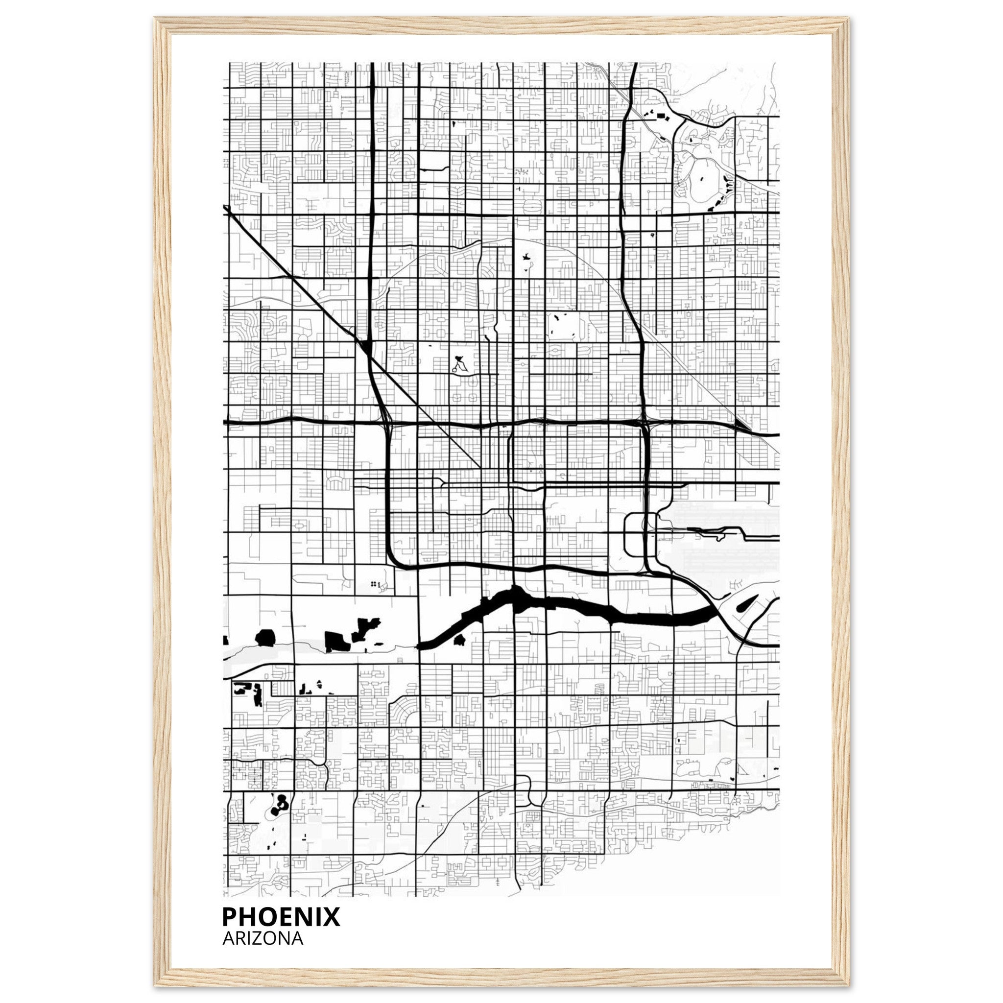 phoenix map poster print