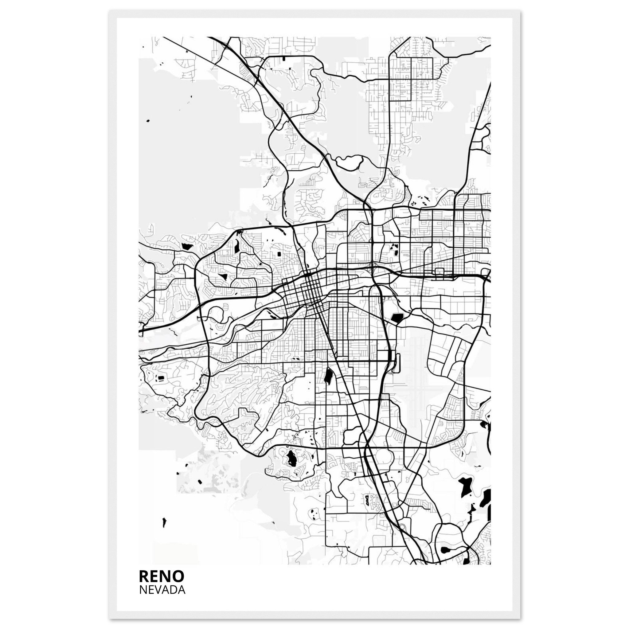 reno map poster print