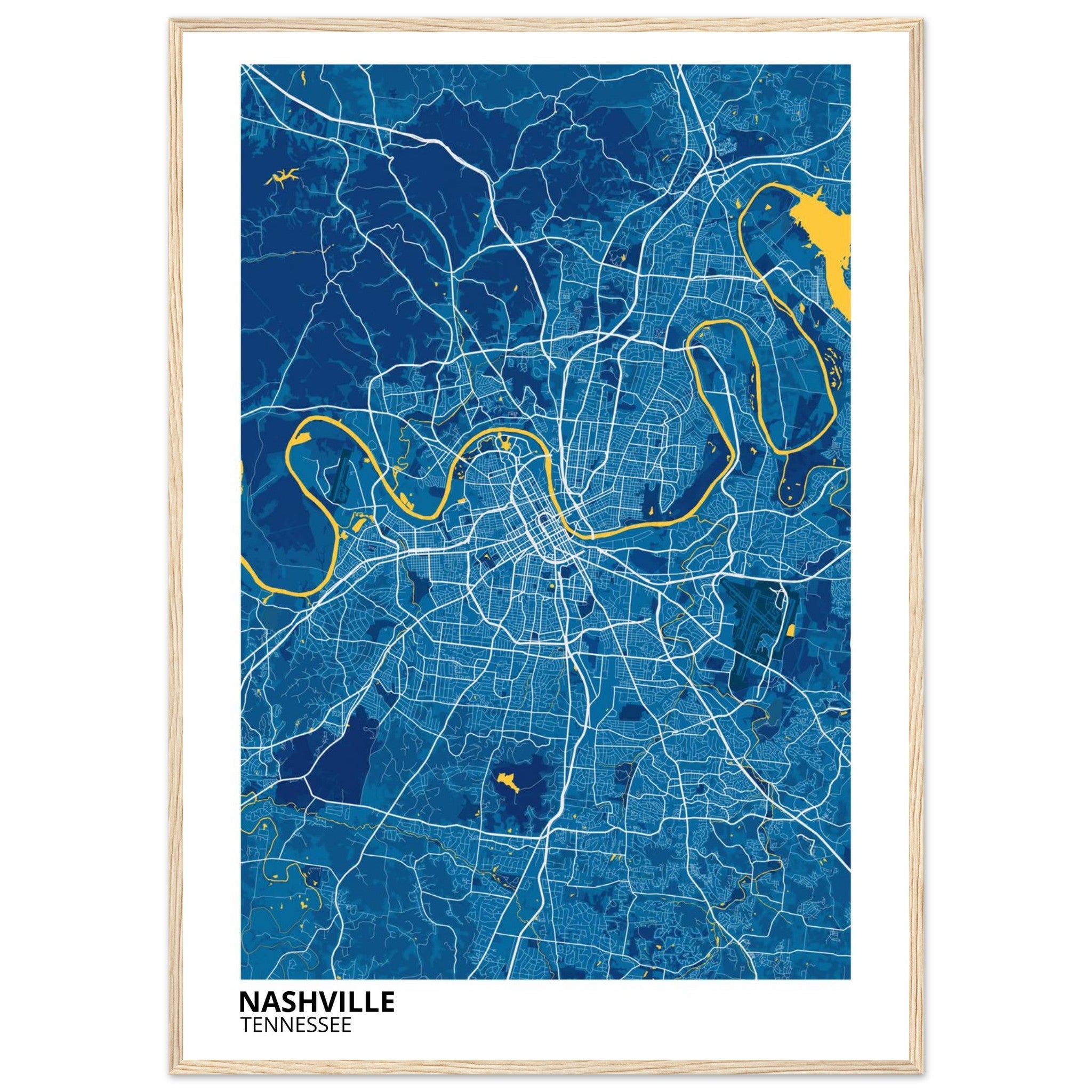 nashville map poster print