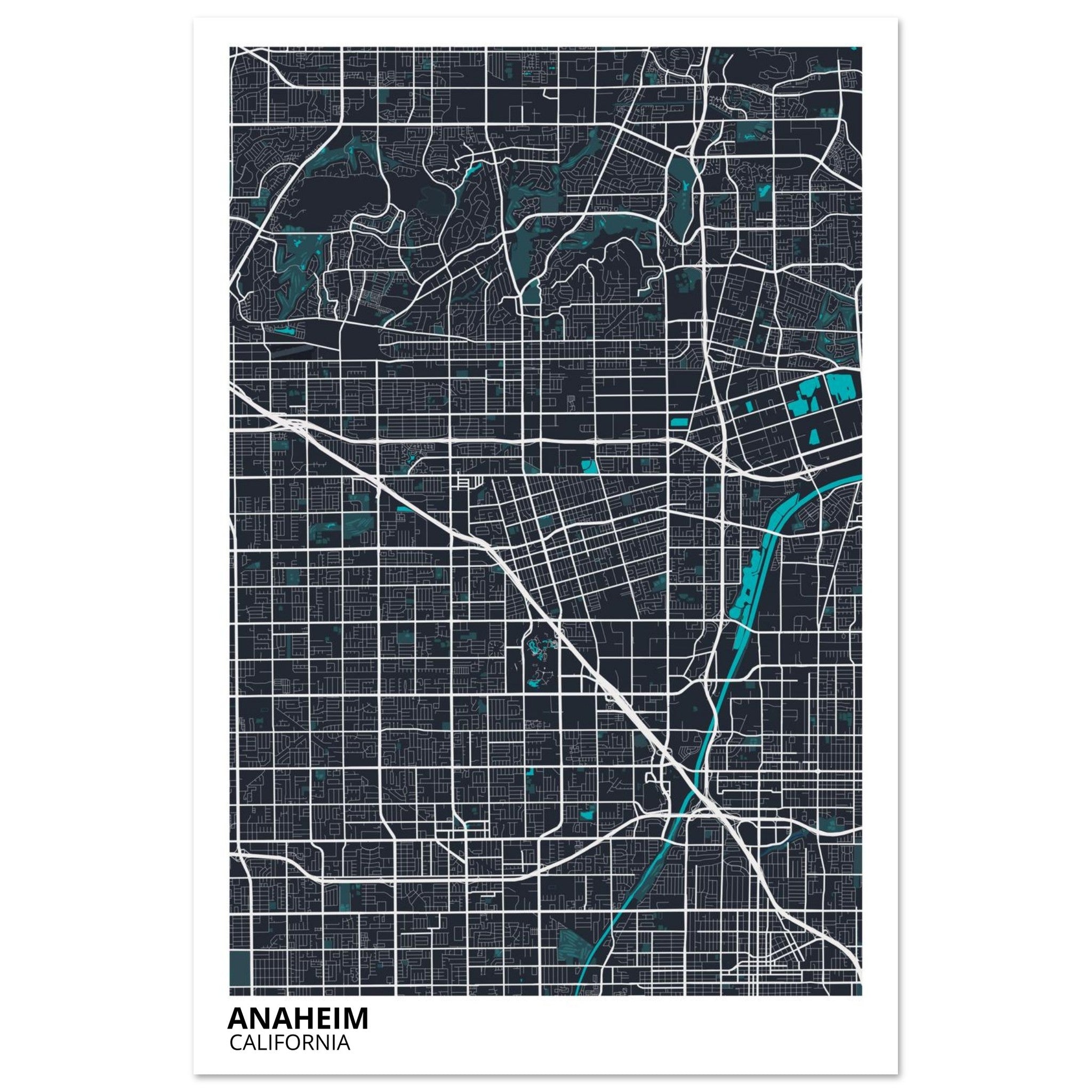 Anaheim California City Map Poster | Custom Map Art Print - Ink And Atlas