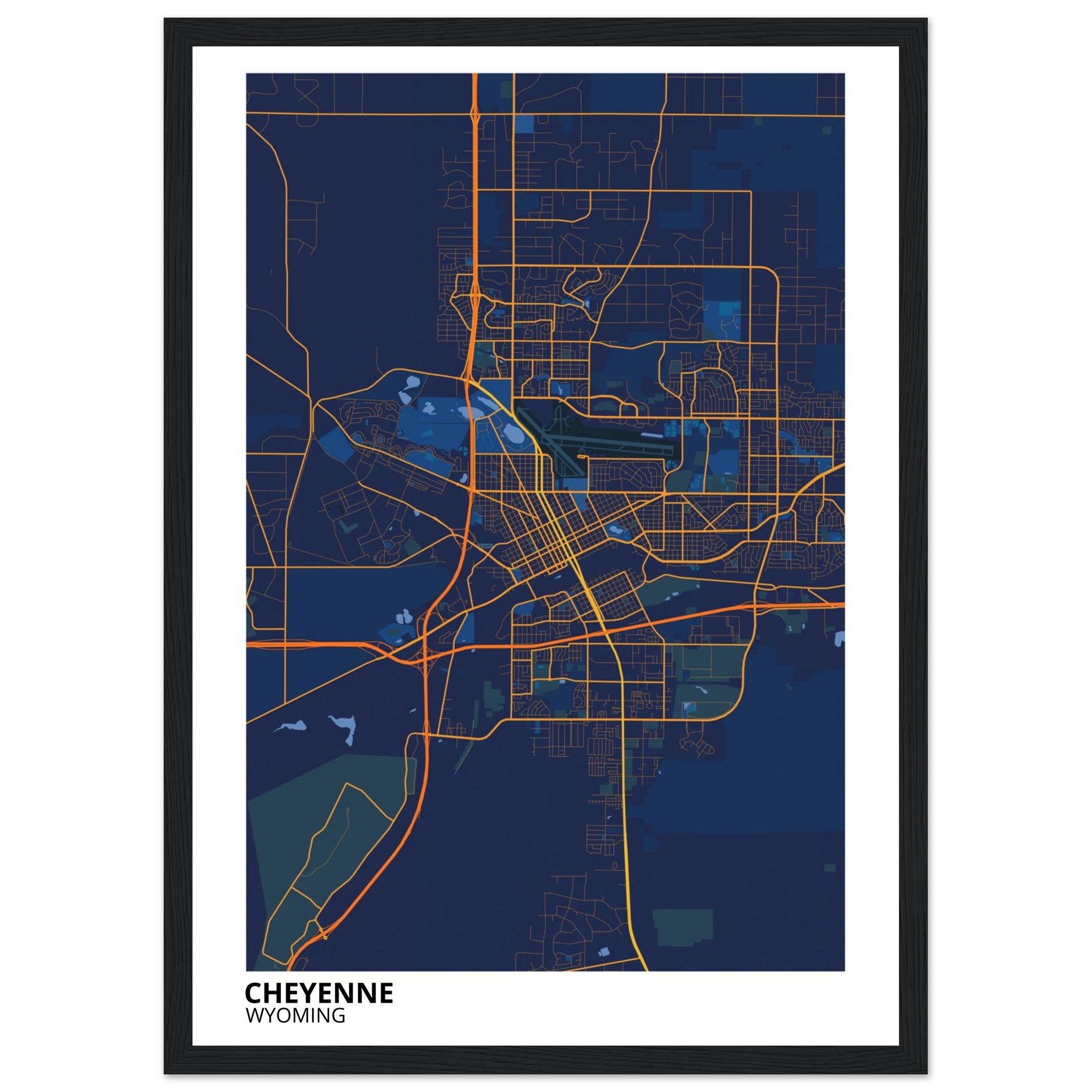 cheyenne map poster print