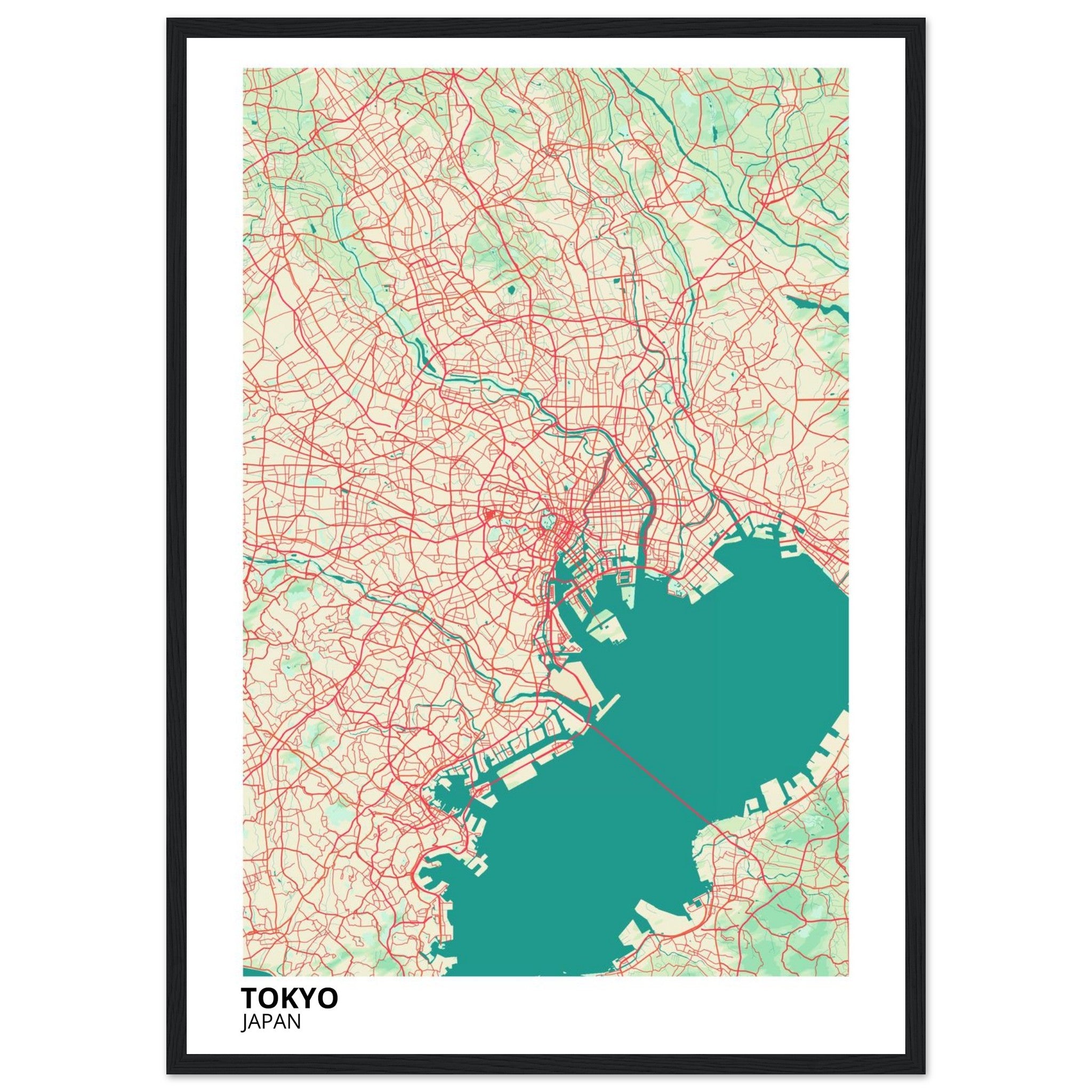tokyo japan map poster print