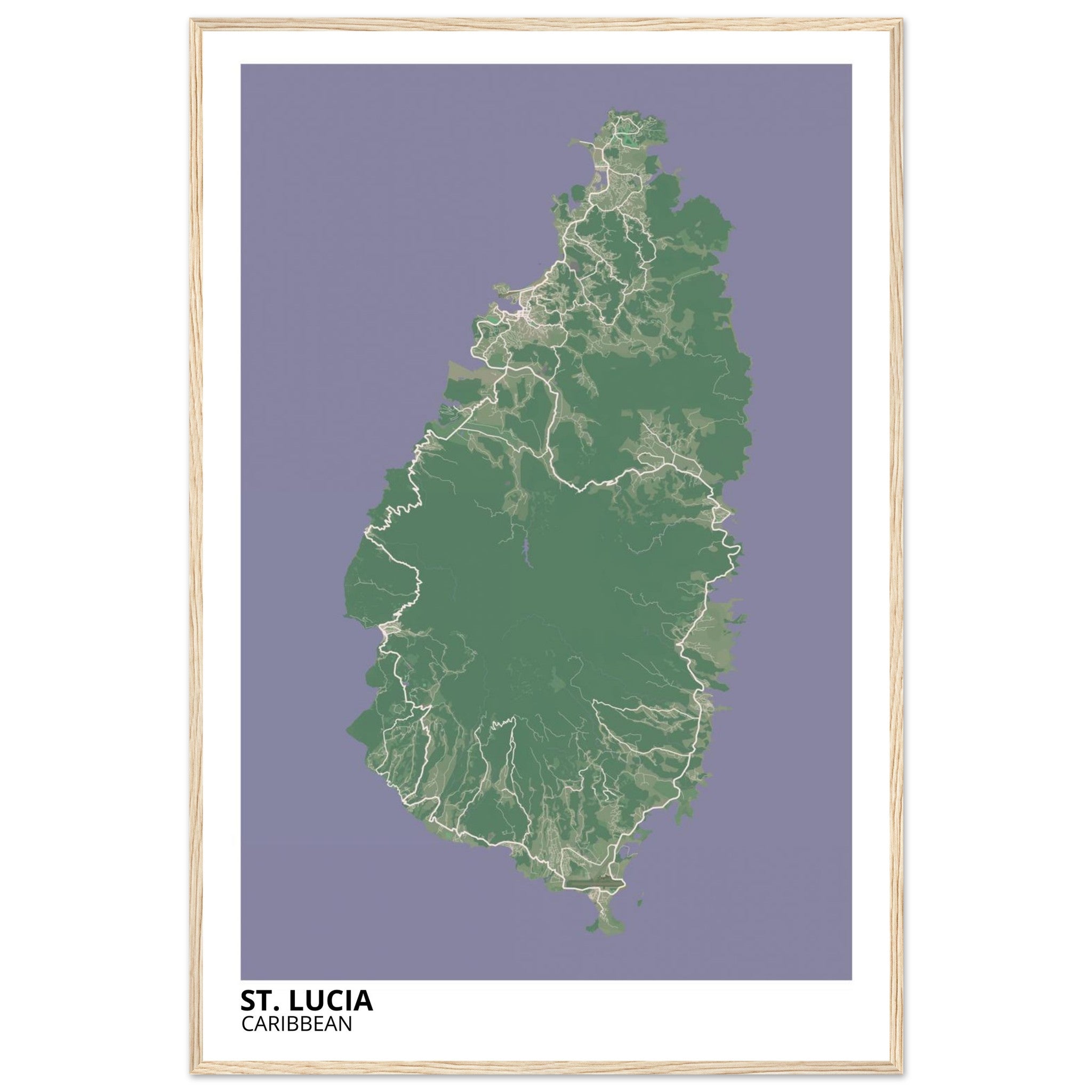 St. Lucia Caribbean City Map Poster | Custom Map Art Print - Ink And Atlas