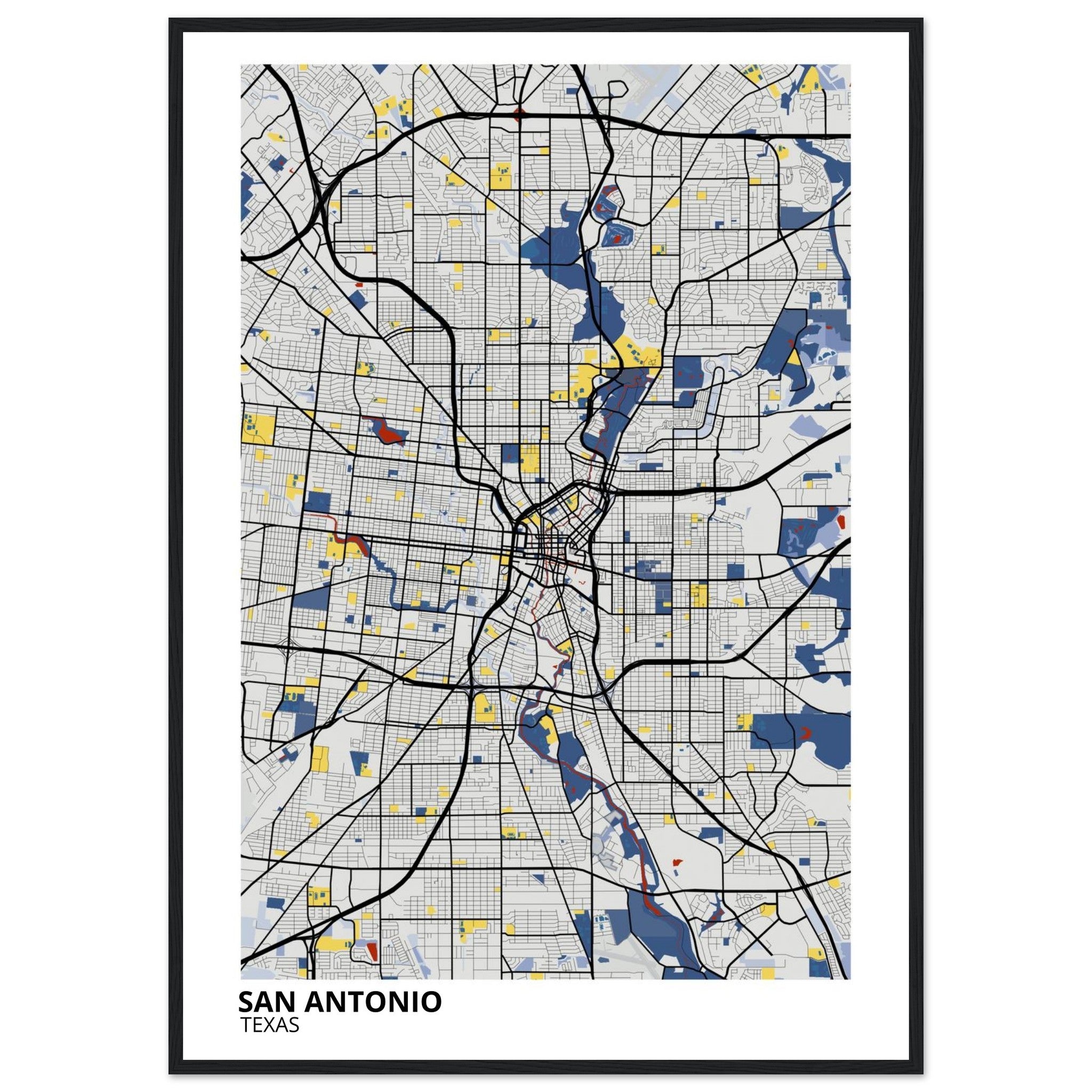 San Antonio Texas City Map Poster | Custom Map Art Print - Ink And Atlas