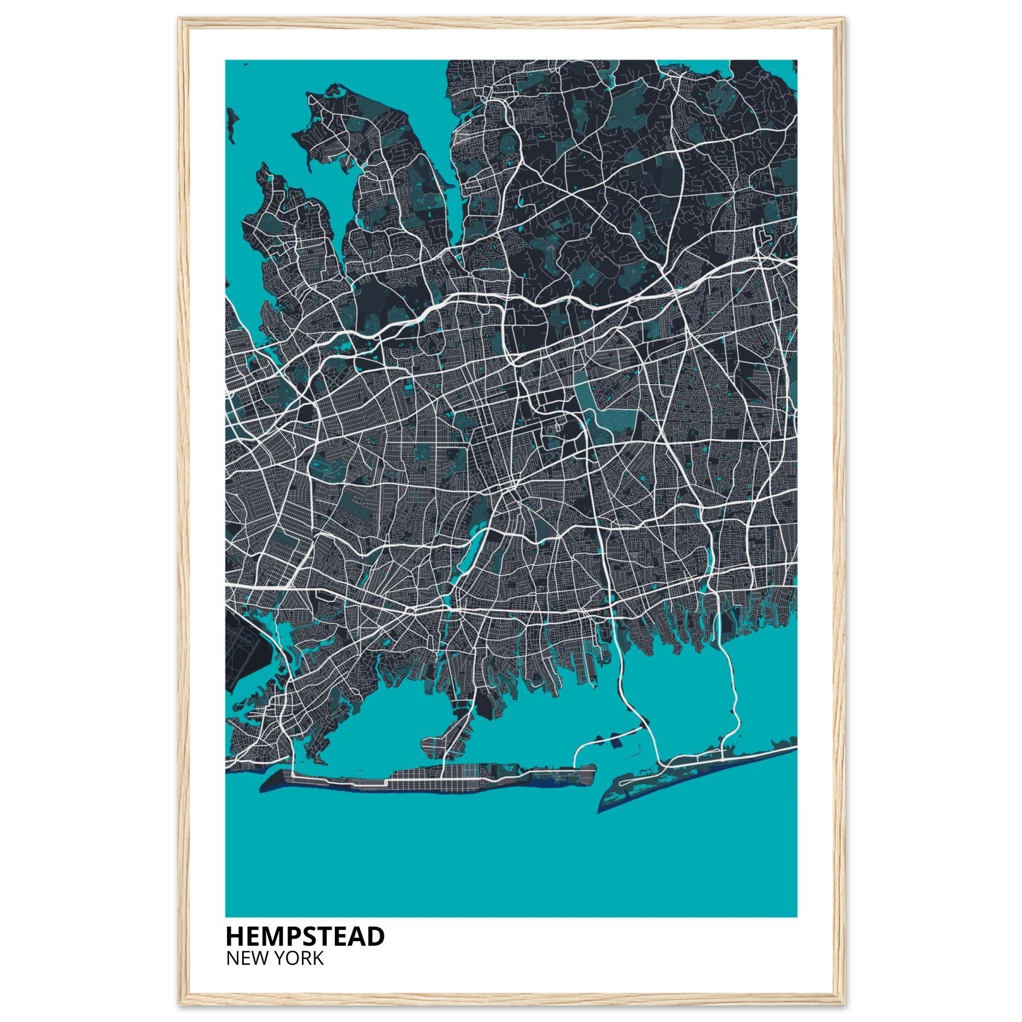 hempstead map poster print