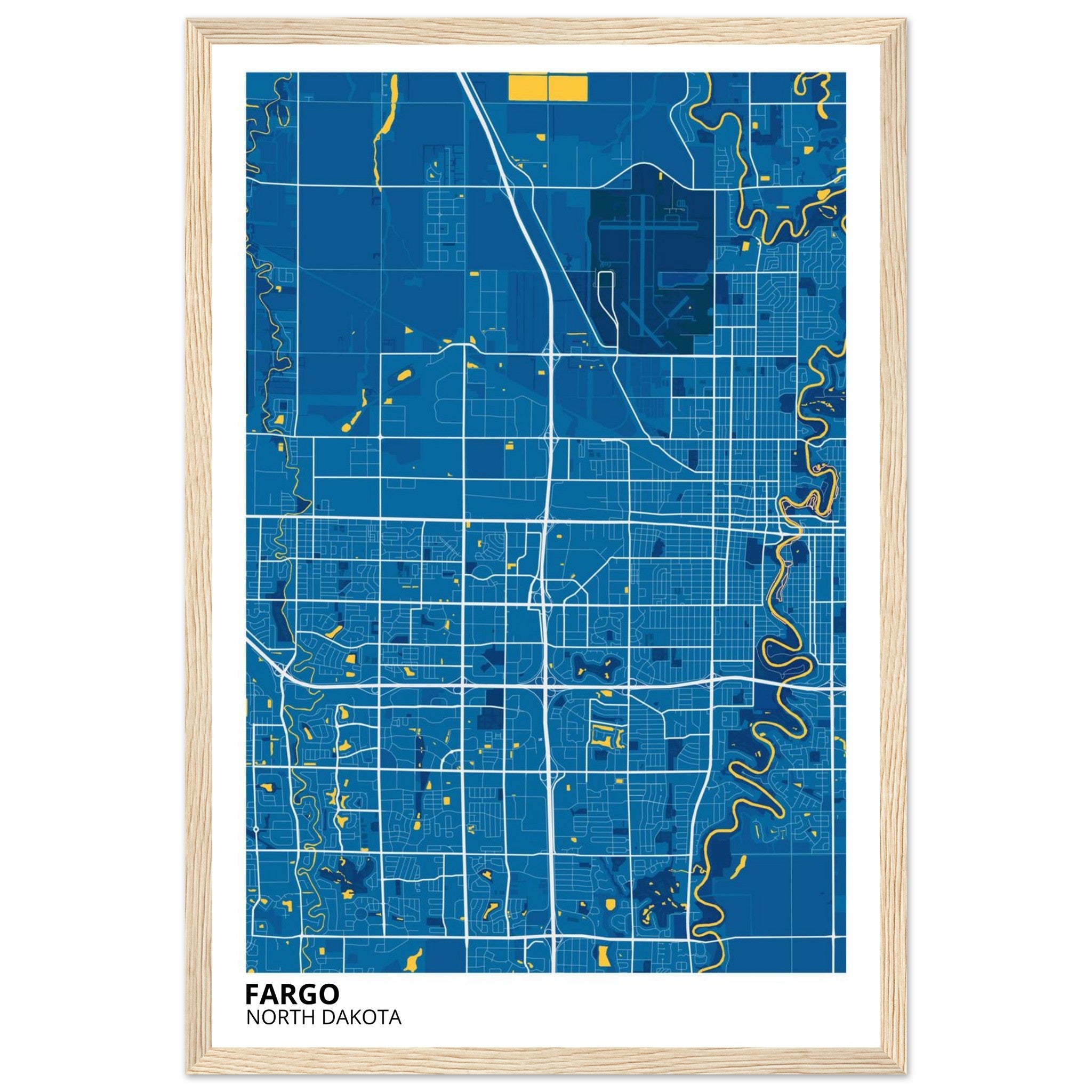 fargo north dakota map poster print