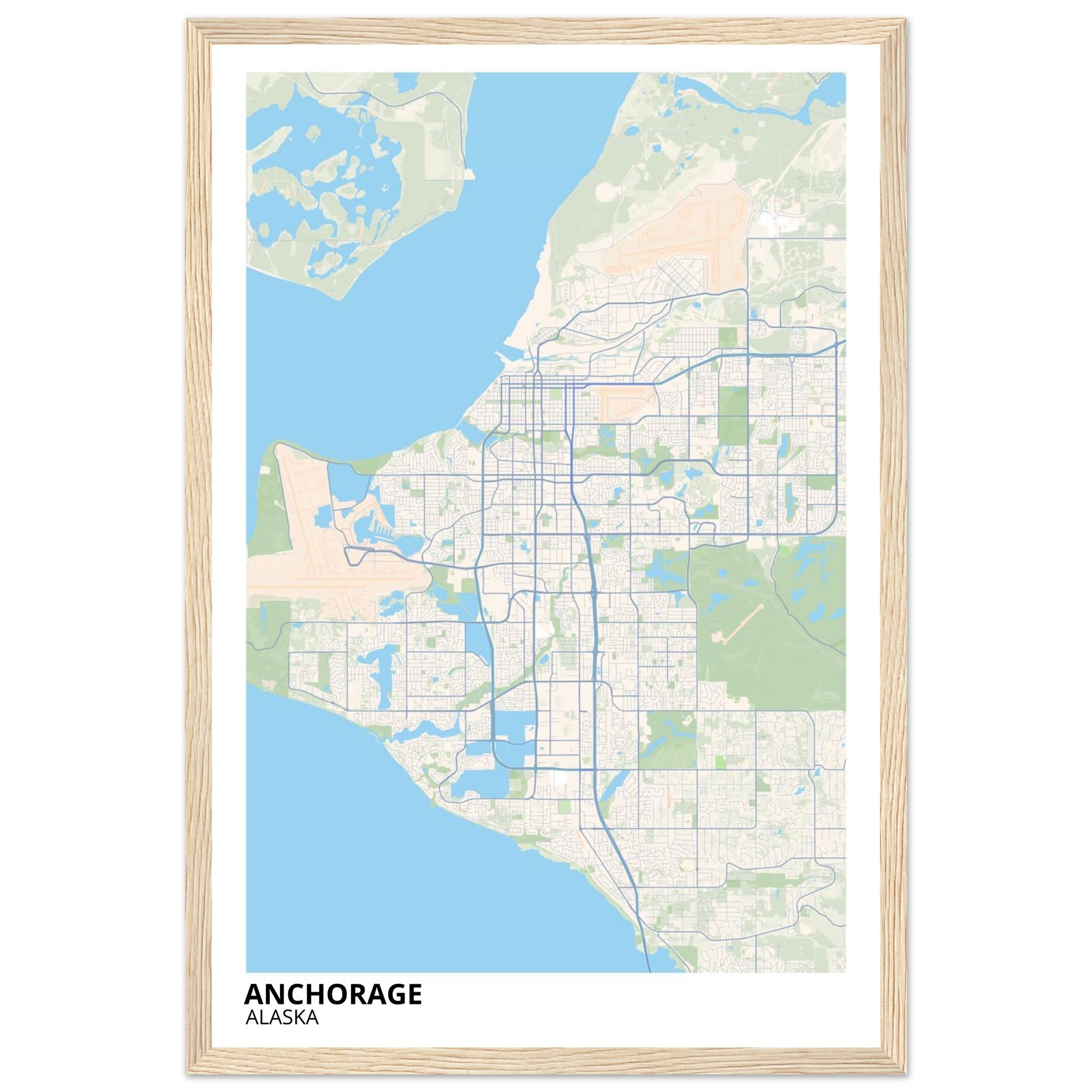 Anchorage Alaska City Map Poster | Custom Map Art Print - Ink And Atlas