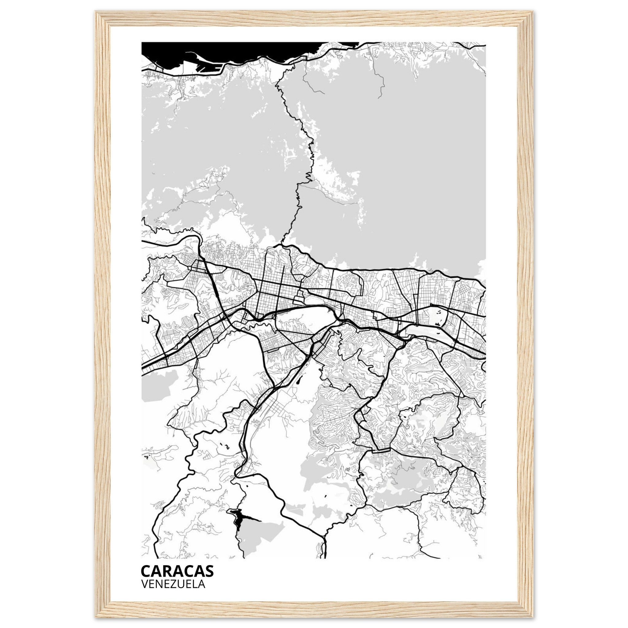 Caracas Venezuela City Map Poster | Custom Map Art Print - Ink And Atlas