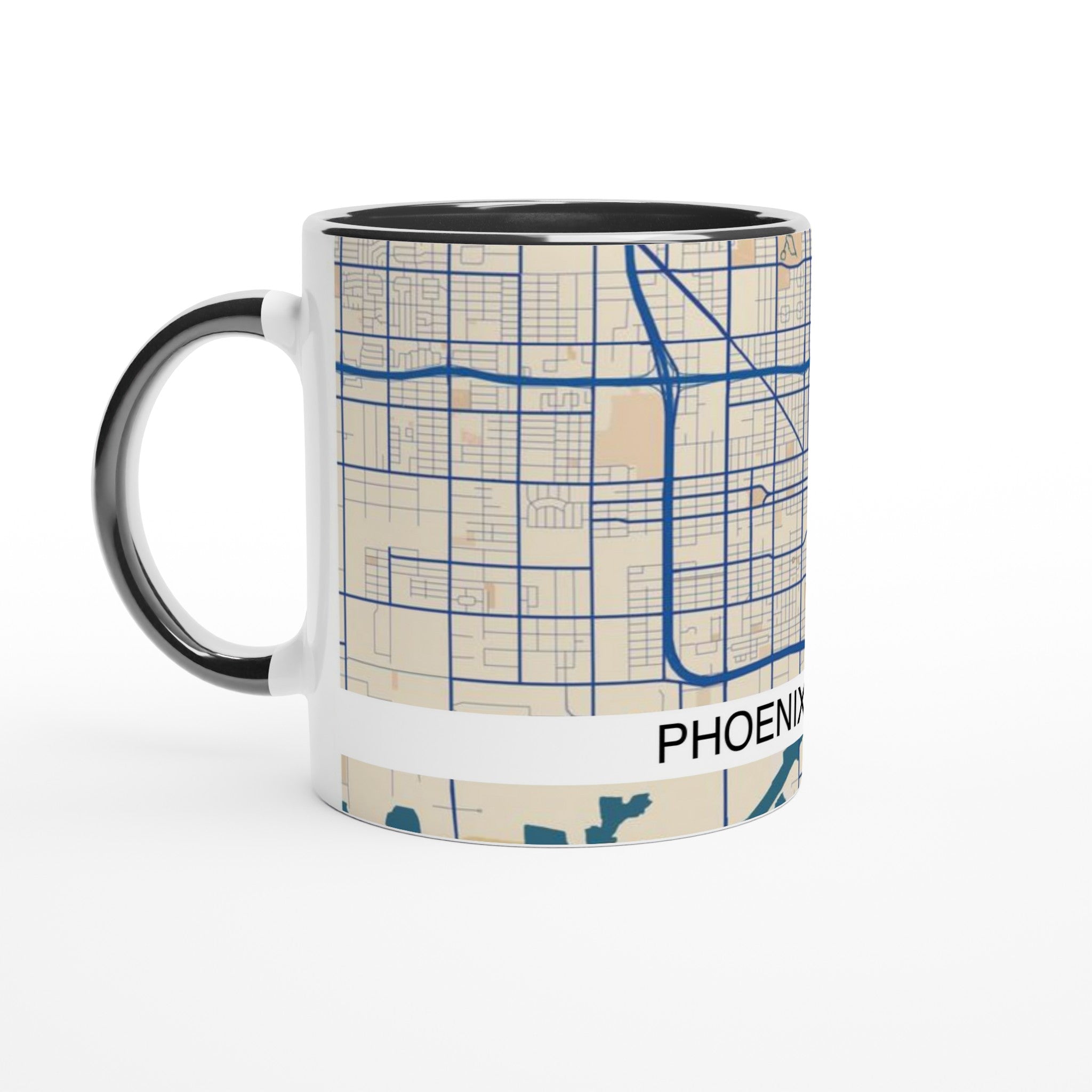 phoenix airzona modern city map mug 11oz