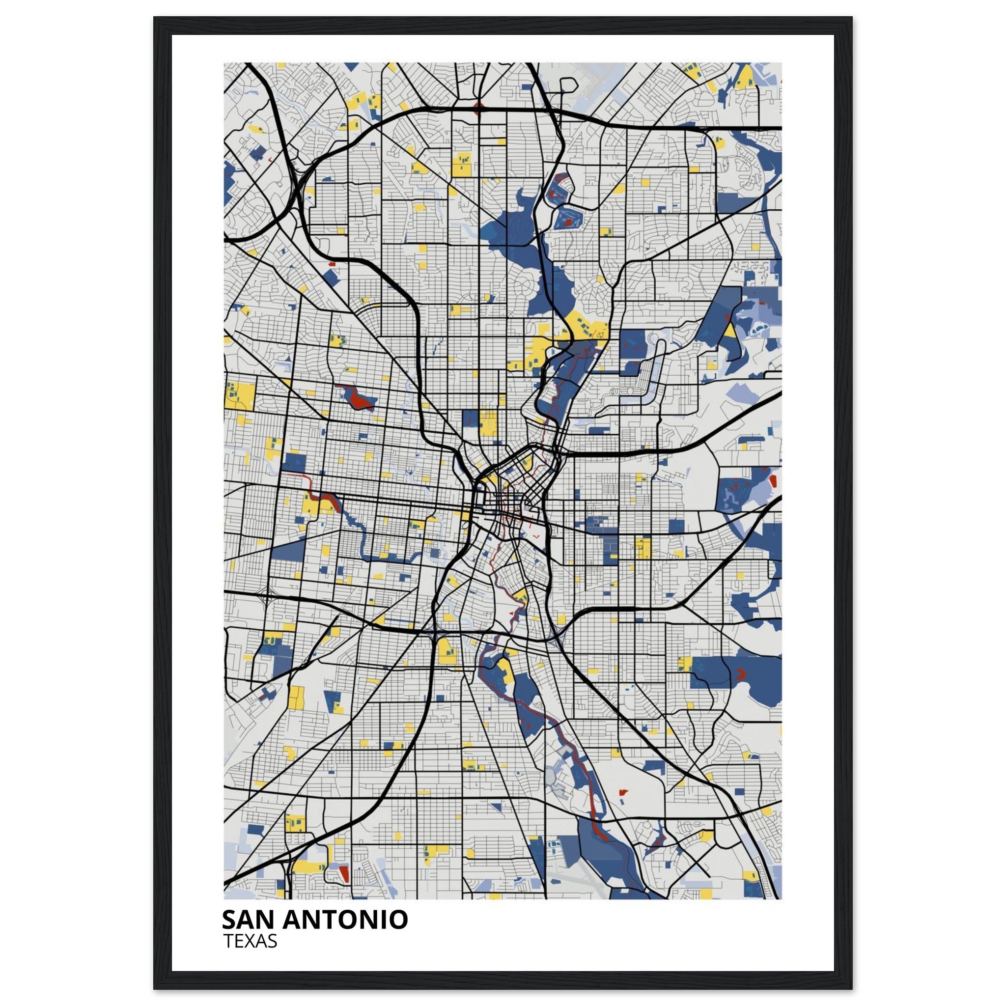 San Antonio Texas City Map Poster | Custom Map Art Print - Ink And Atlas