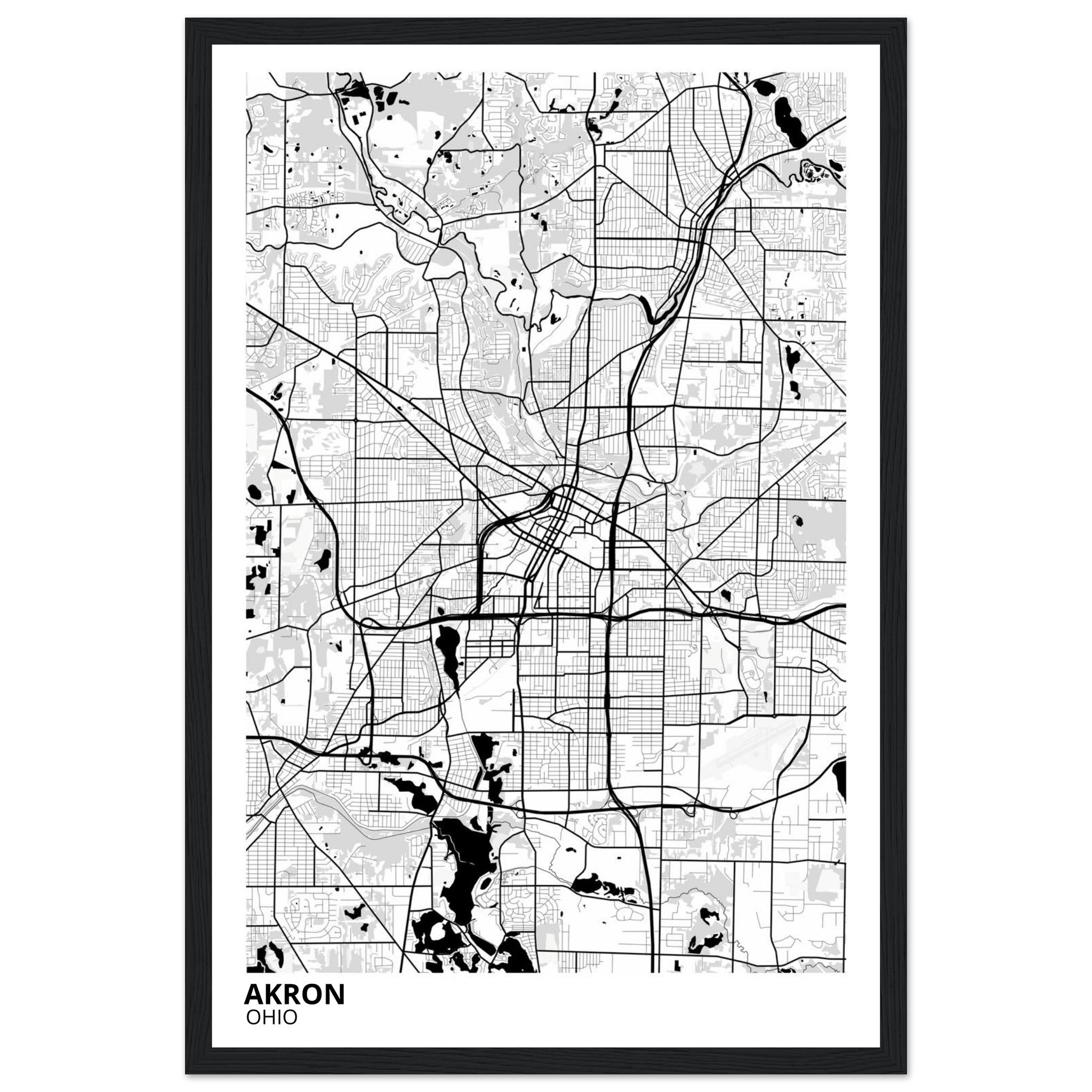 akron map poster print