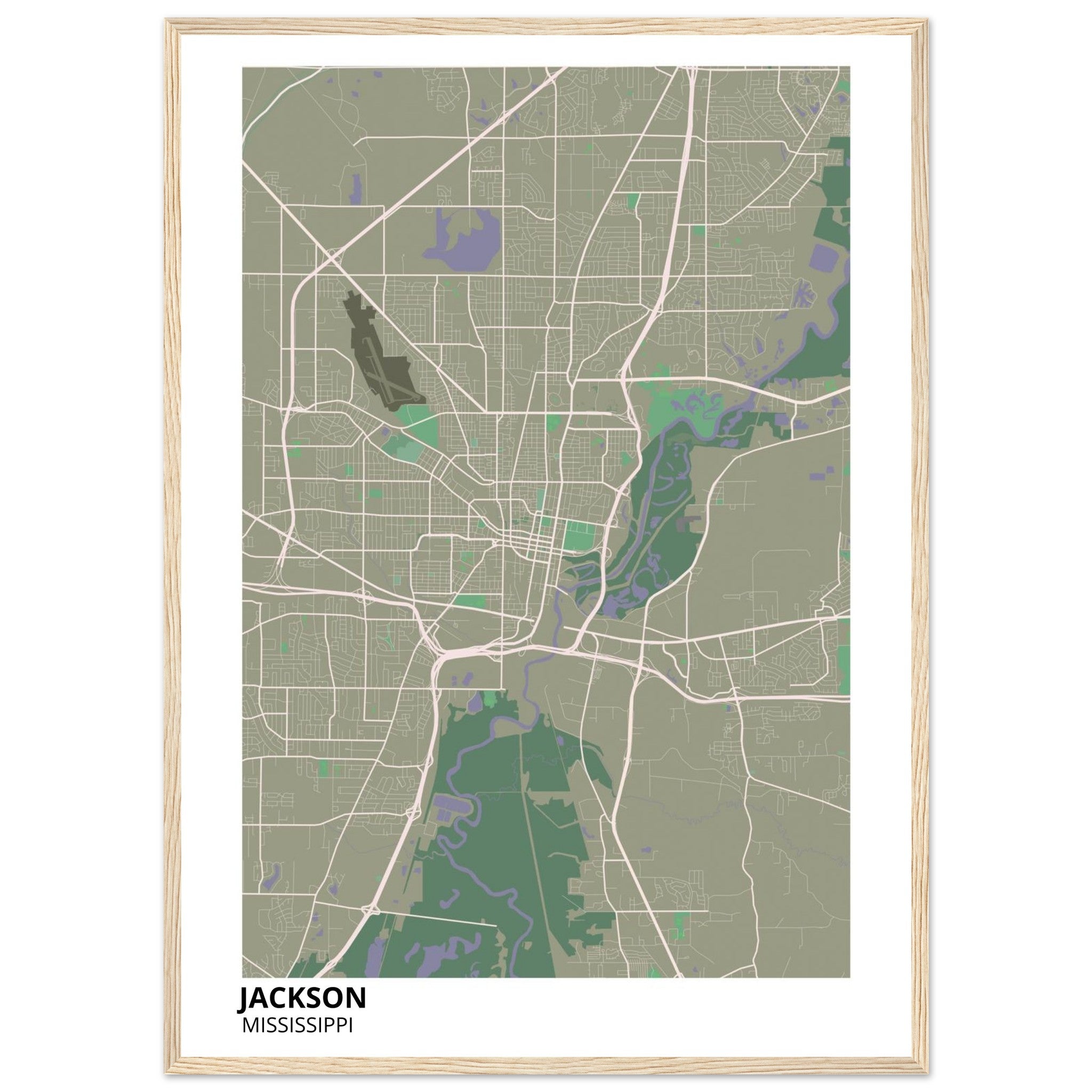 jackson map poster print