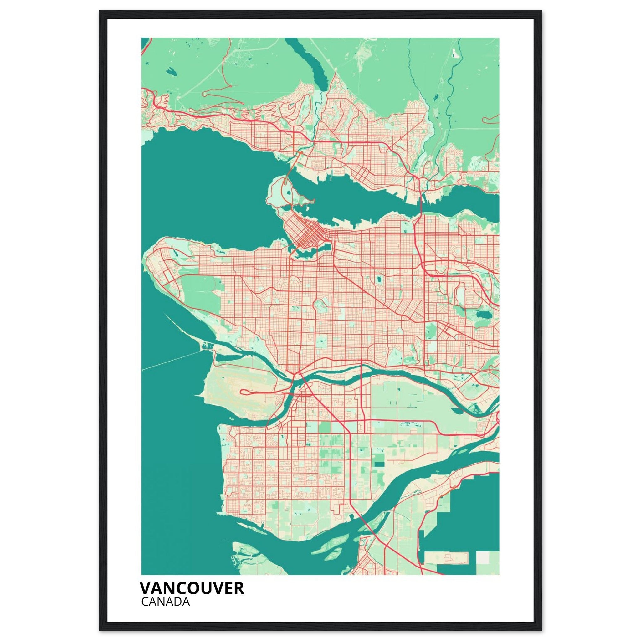 Vancouver Canada City Map Poster | Custom Map Art Print - Ink And Atlas