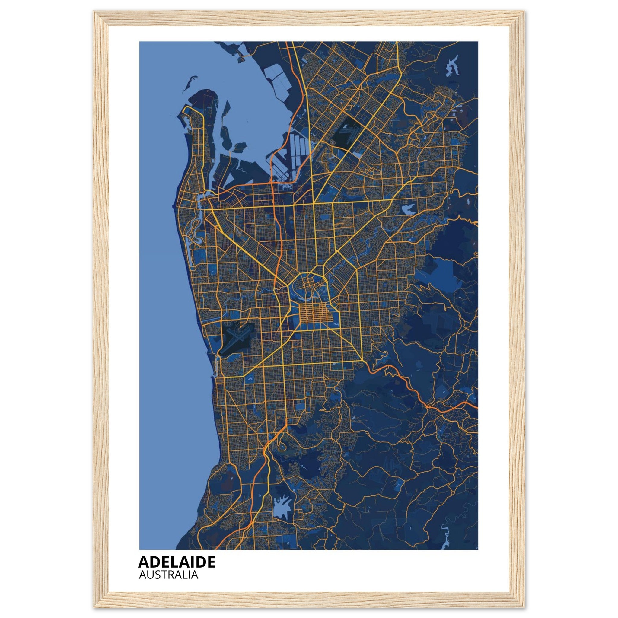 Adelaide Australia City Map Poster | Custom Map Art Print - Ink And Atlas