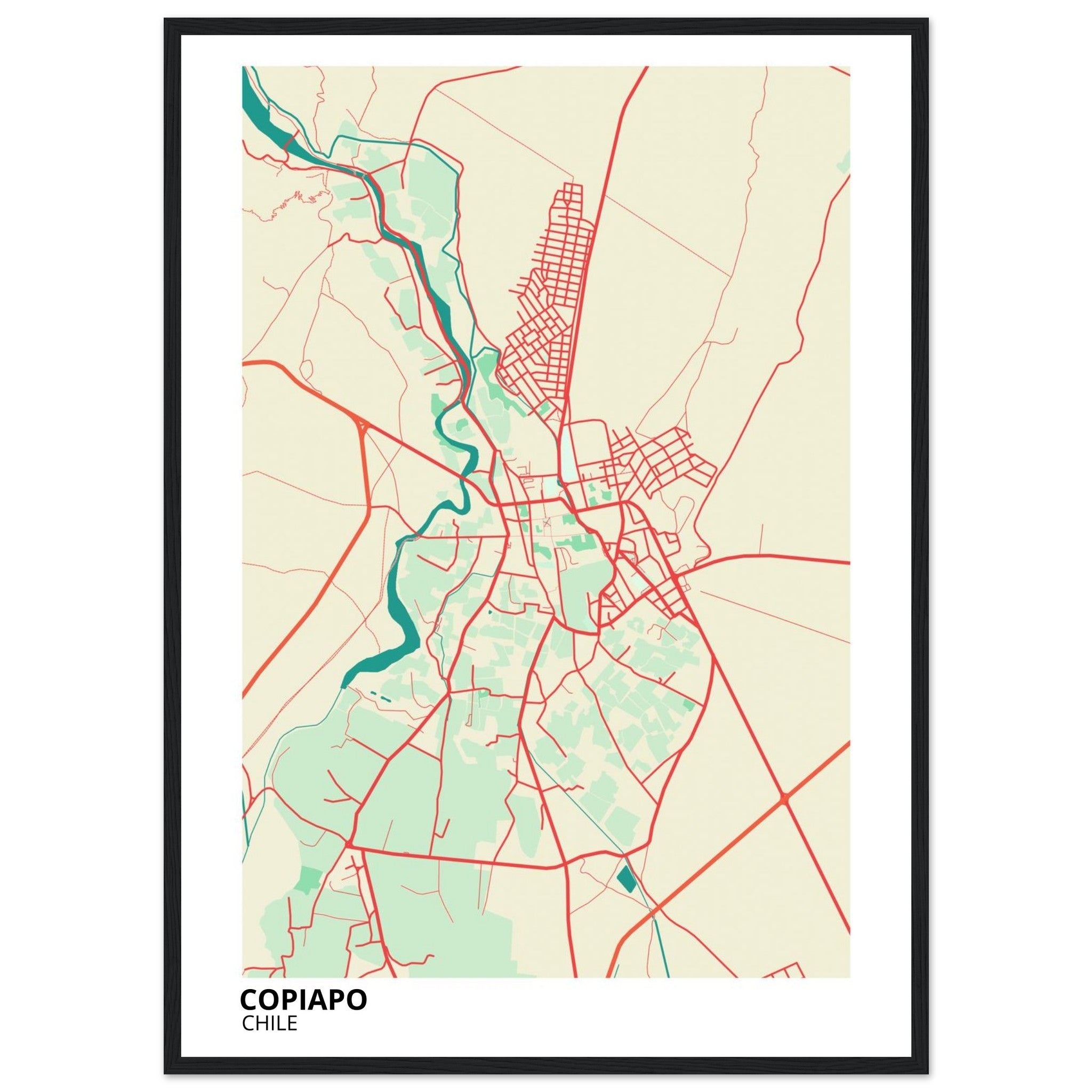 Copiapo Chile City Map Poster | Custom Map Art Print - Ink And Atlas