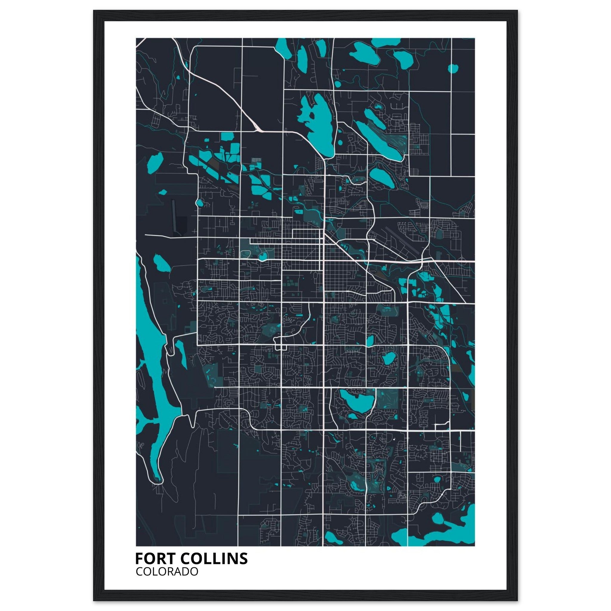 Fort Collins Colorado City Map Poster | Custom Map Art Print - Ink And Atlas