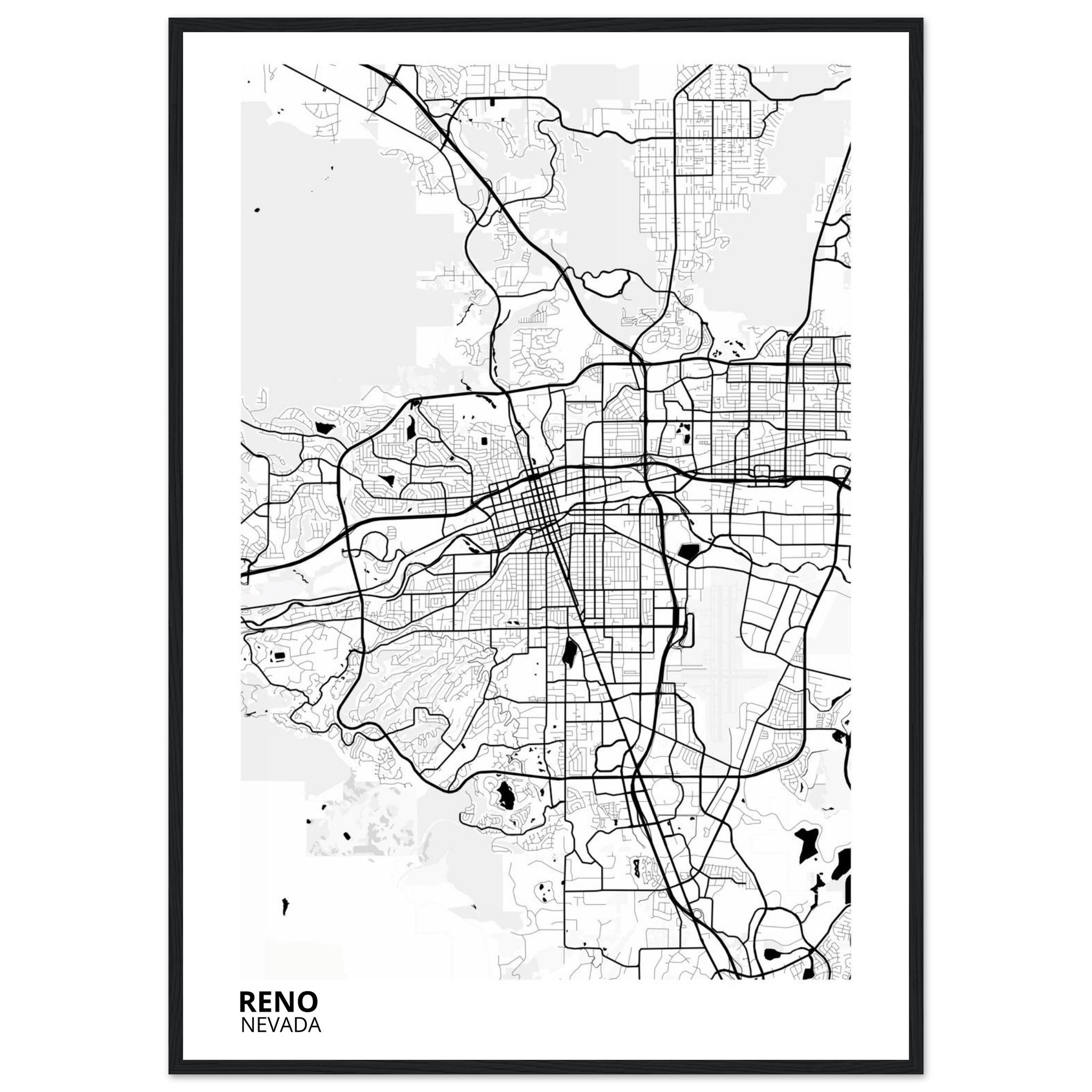 reno map poster print