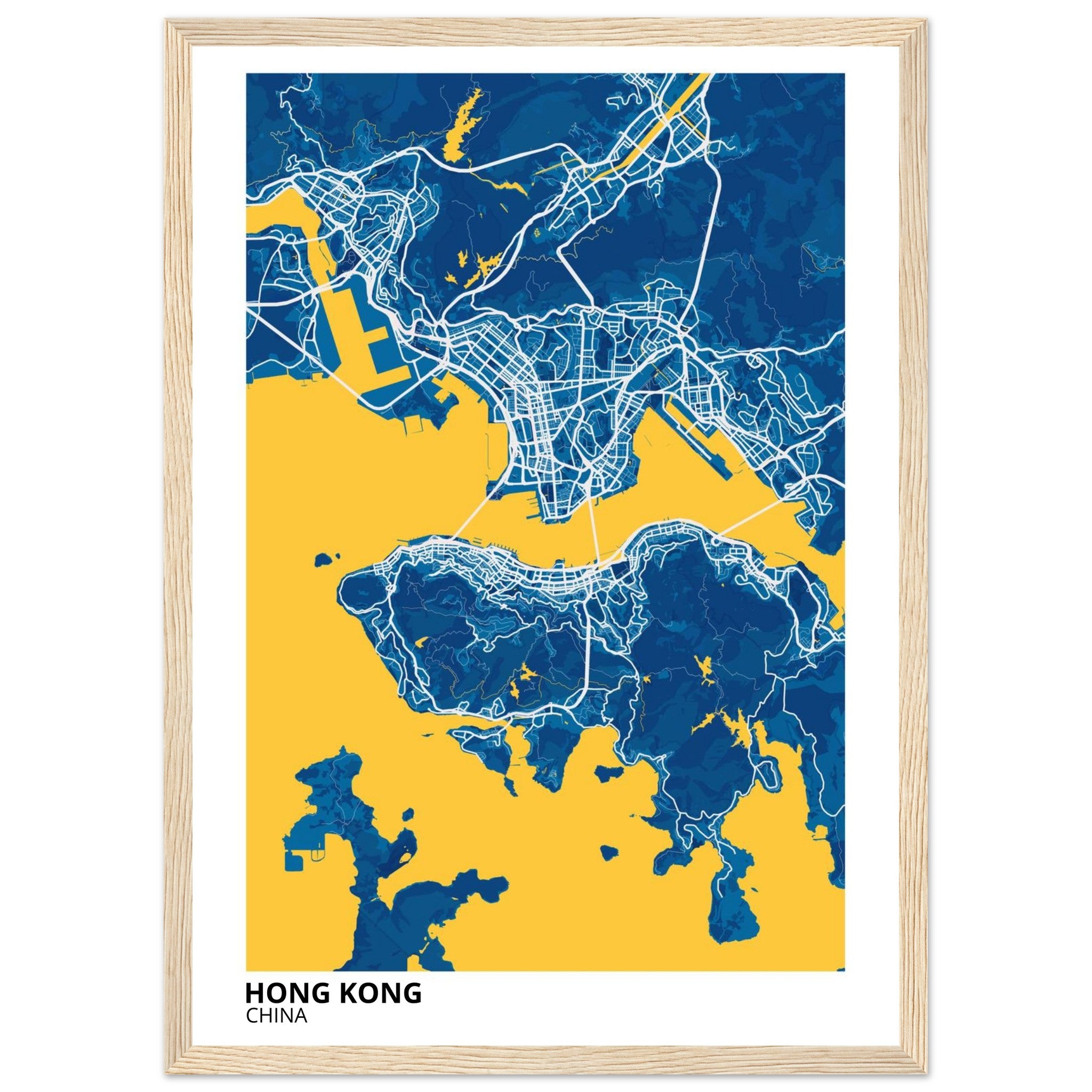 Hong Kong China City Map Poster | Custom Map Art Print - Ink And Atlas