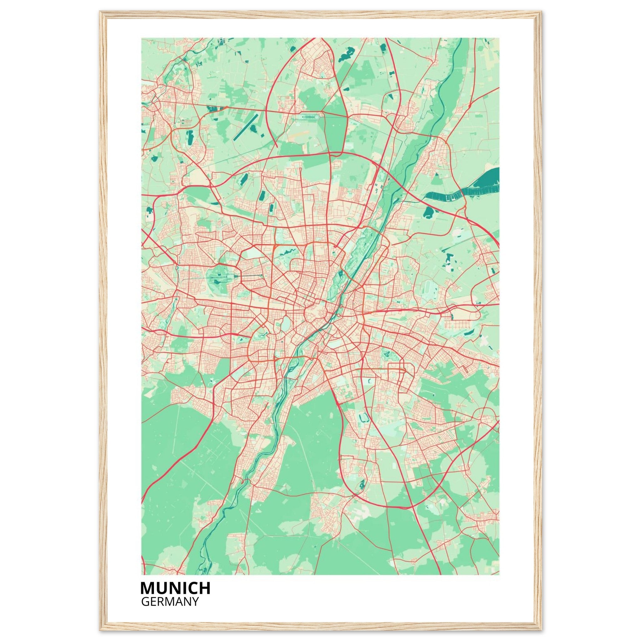 Munich Germany City Map Poster | Custom Map Art Print - Ink And Atlas