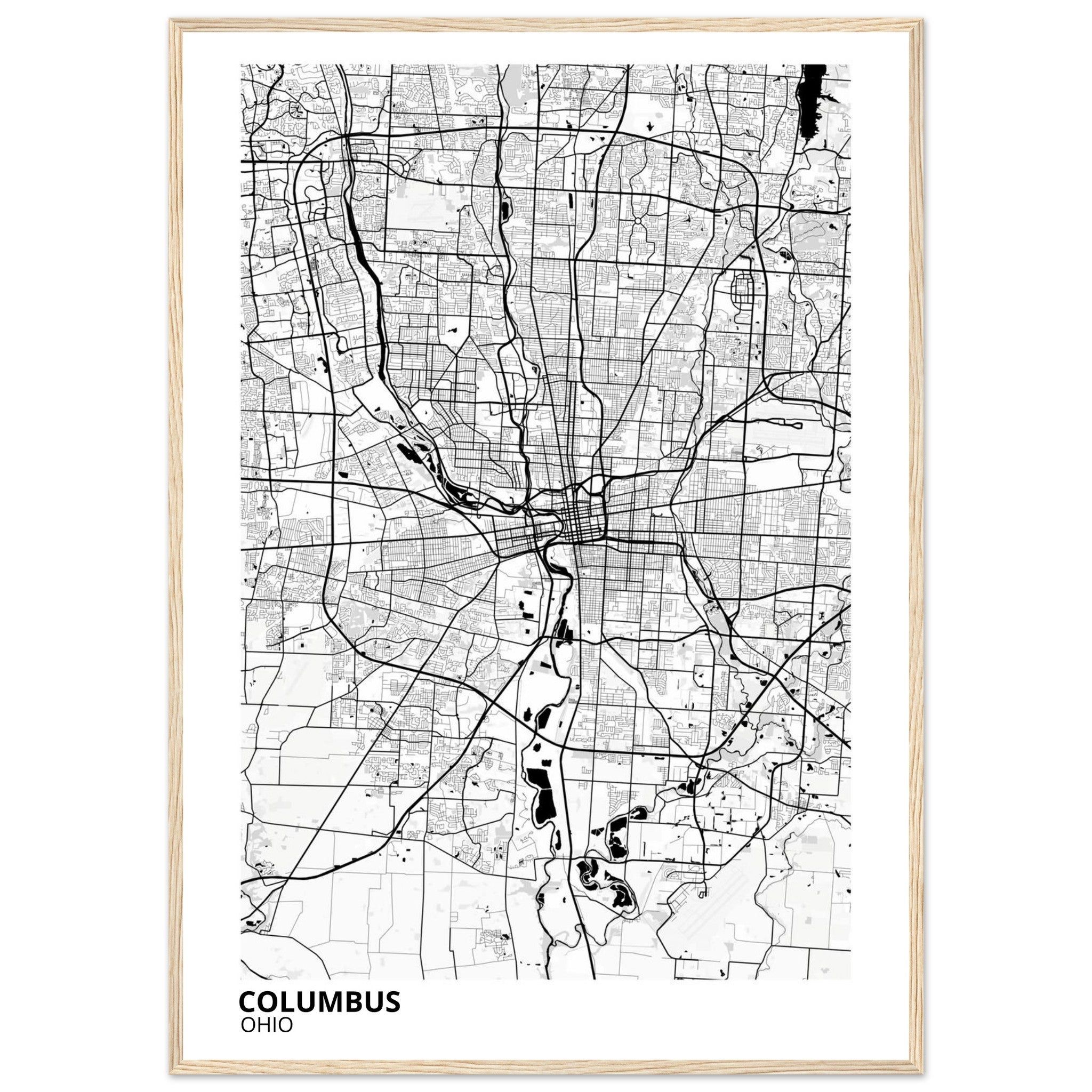 Columbus Ohio City Map Poster | Custom Map Art Print - Ink And Atlas