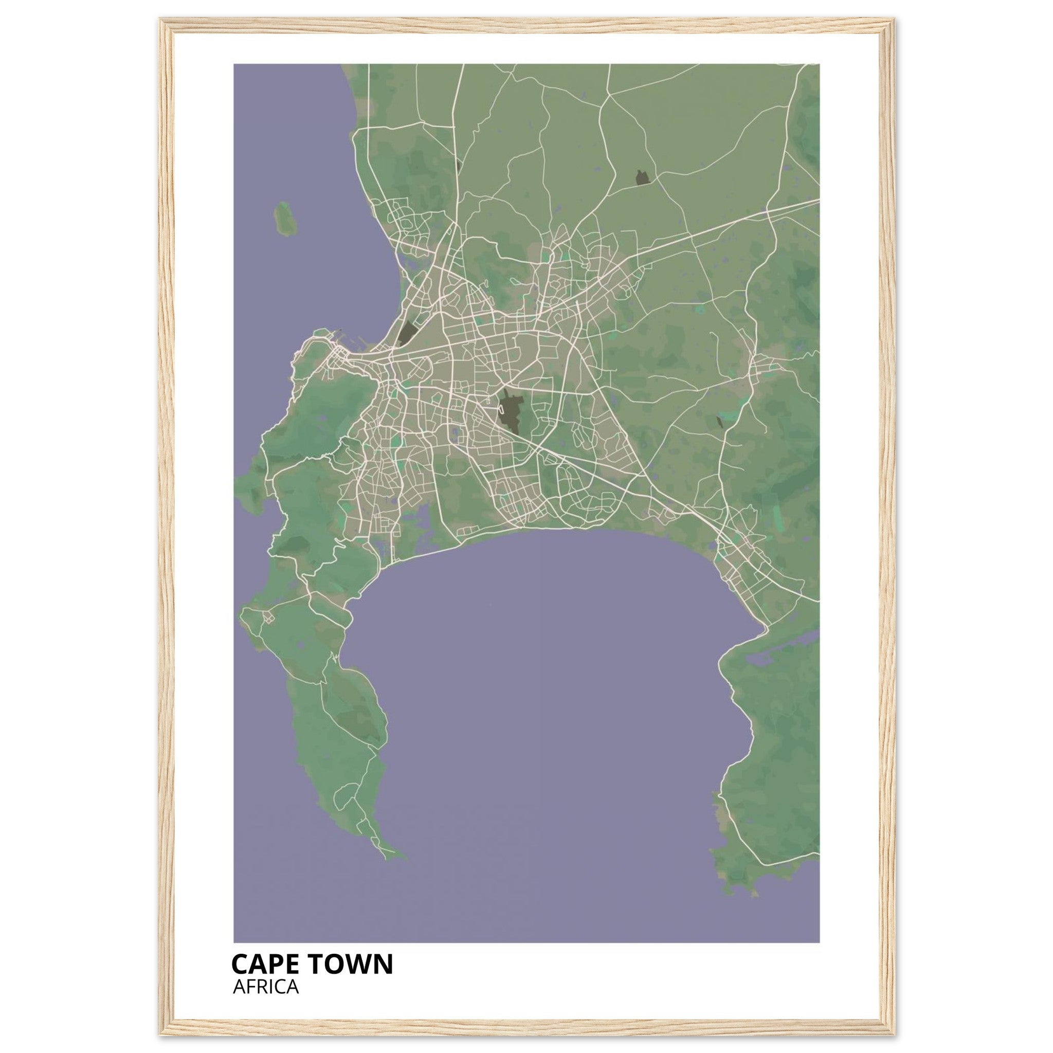 Cape Town South Africa City Map Poster | Custom Map Art Print - Ink And Atlas