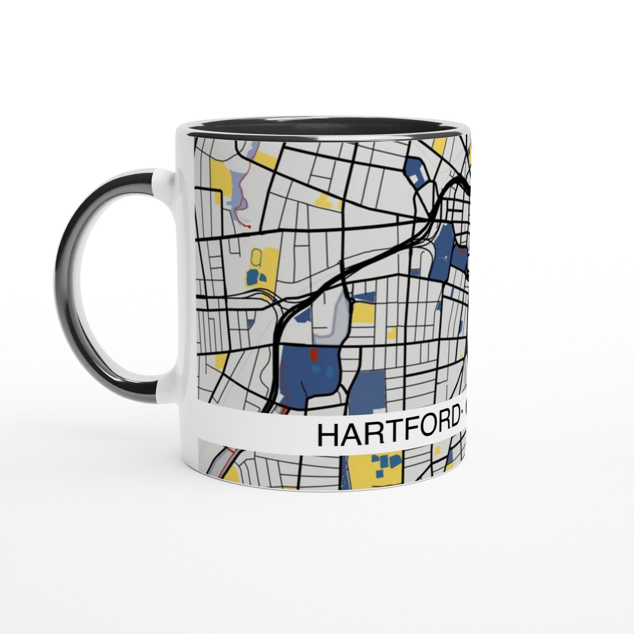 Hartford Connecticut Modern City Map Mug (11oz) - Ink And Atlas