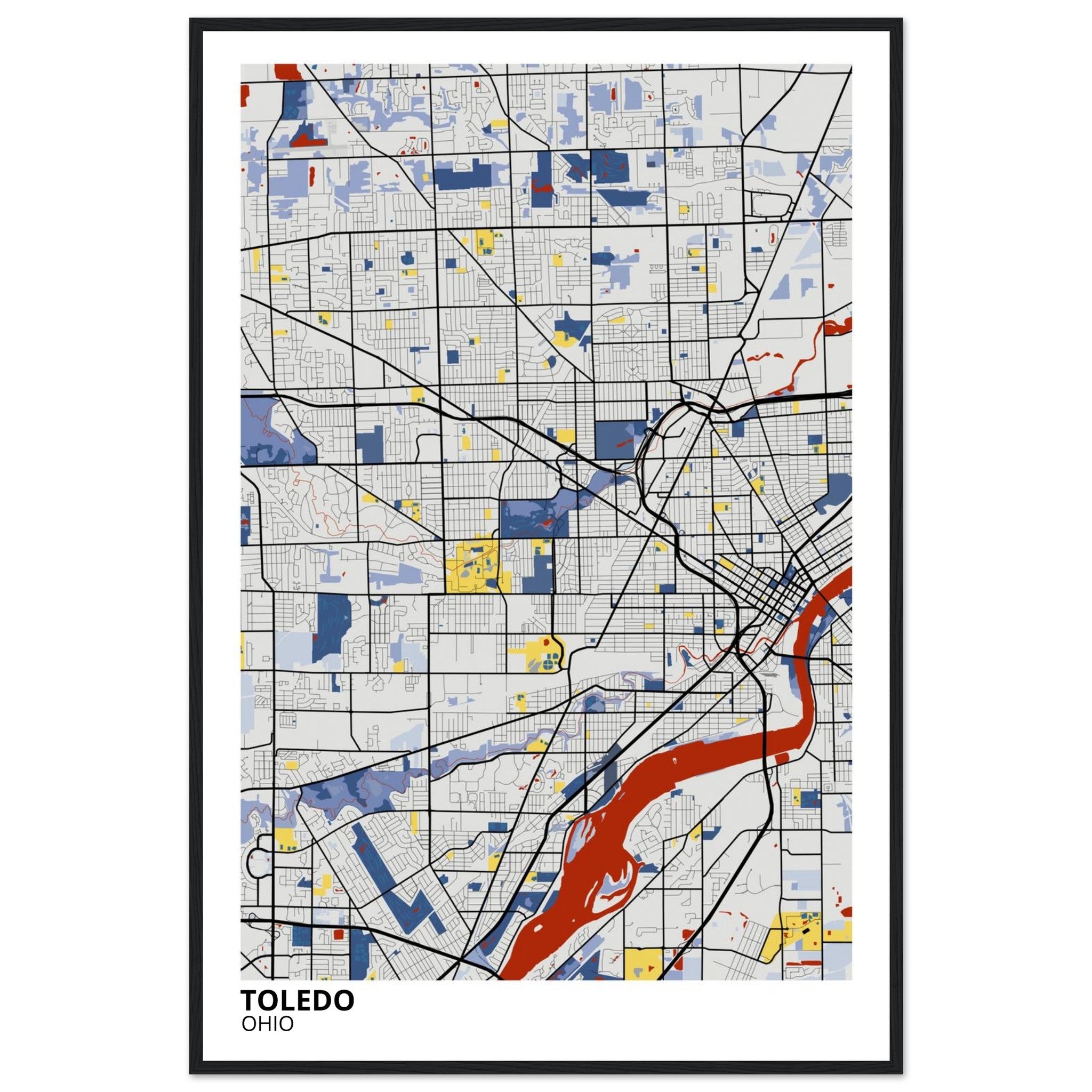 toledo map poster print